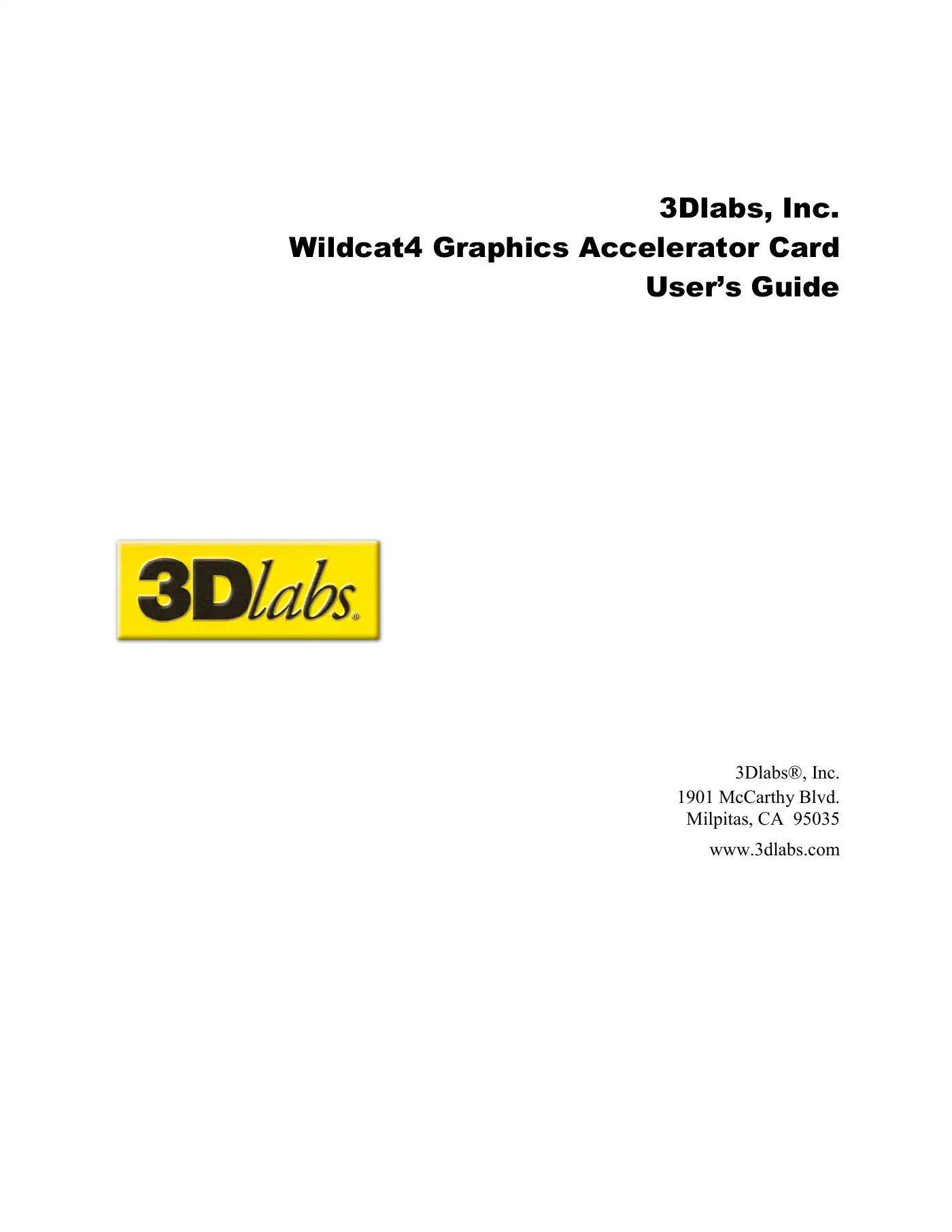 3Dlabs Wildcat4 User Manual Manual pdf 1 page image