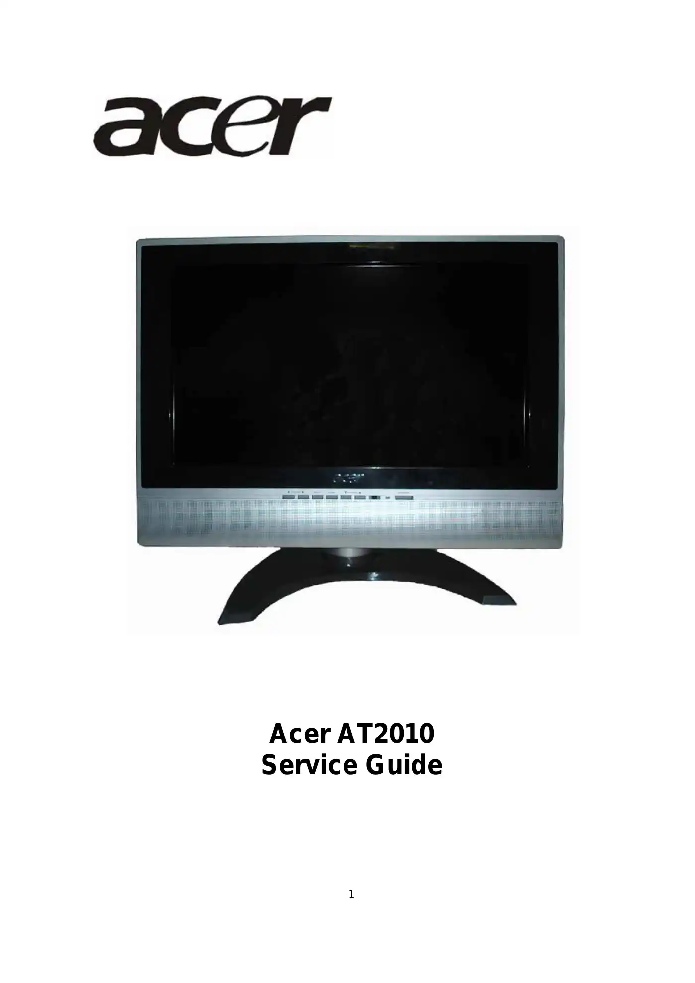 Acer AT2010 Service Manual Manual pdf 1 page image