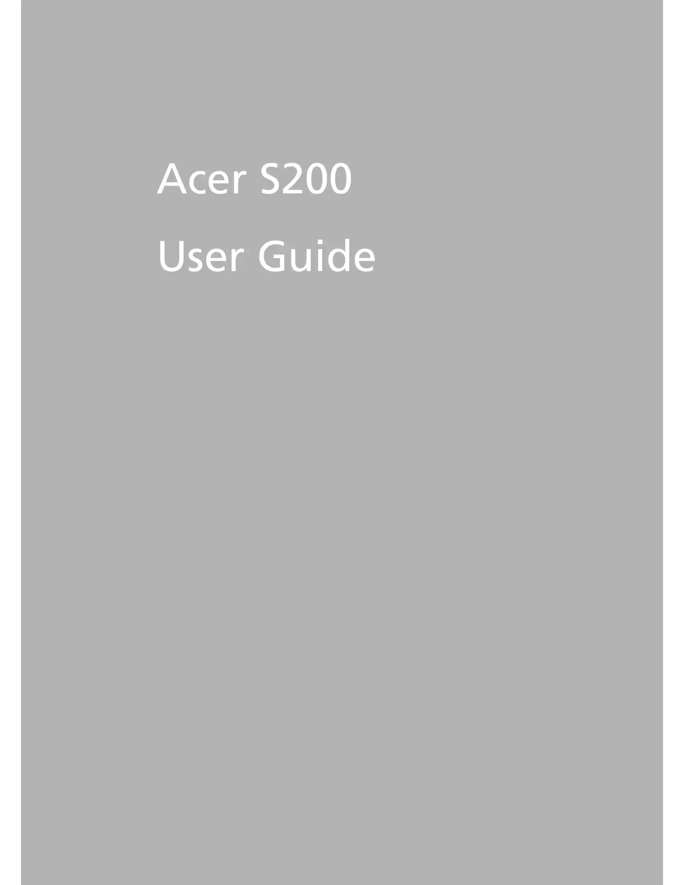 Acer S200 User Manual Manual pdf 1 page image