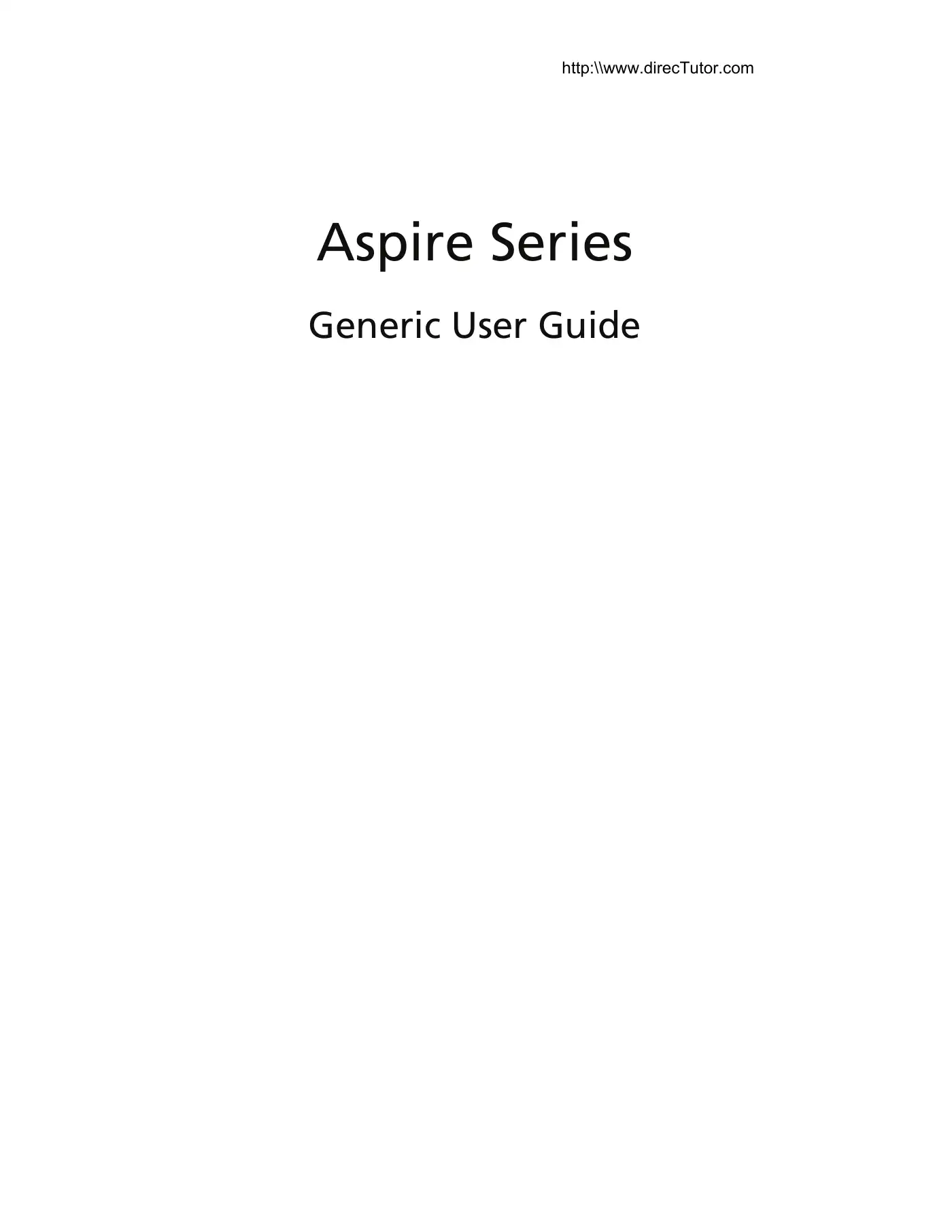 Acer Aspire Series Generic User Manual Manual pdf 1 page image