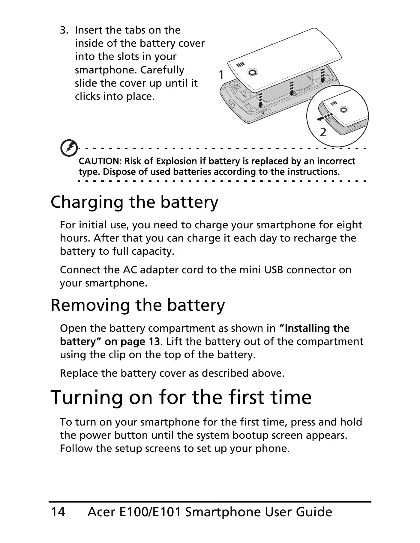 Acer E100 User Manual Manual pdf 14 page image