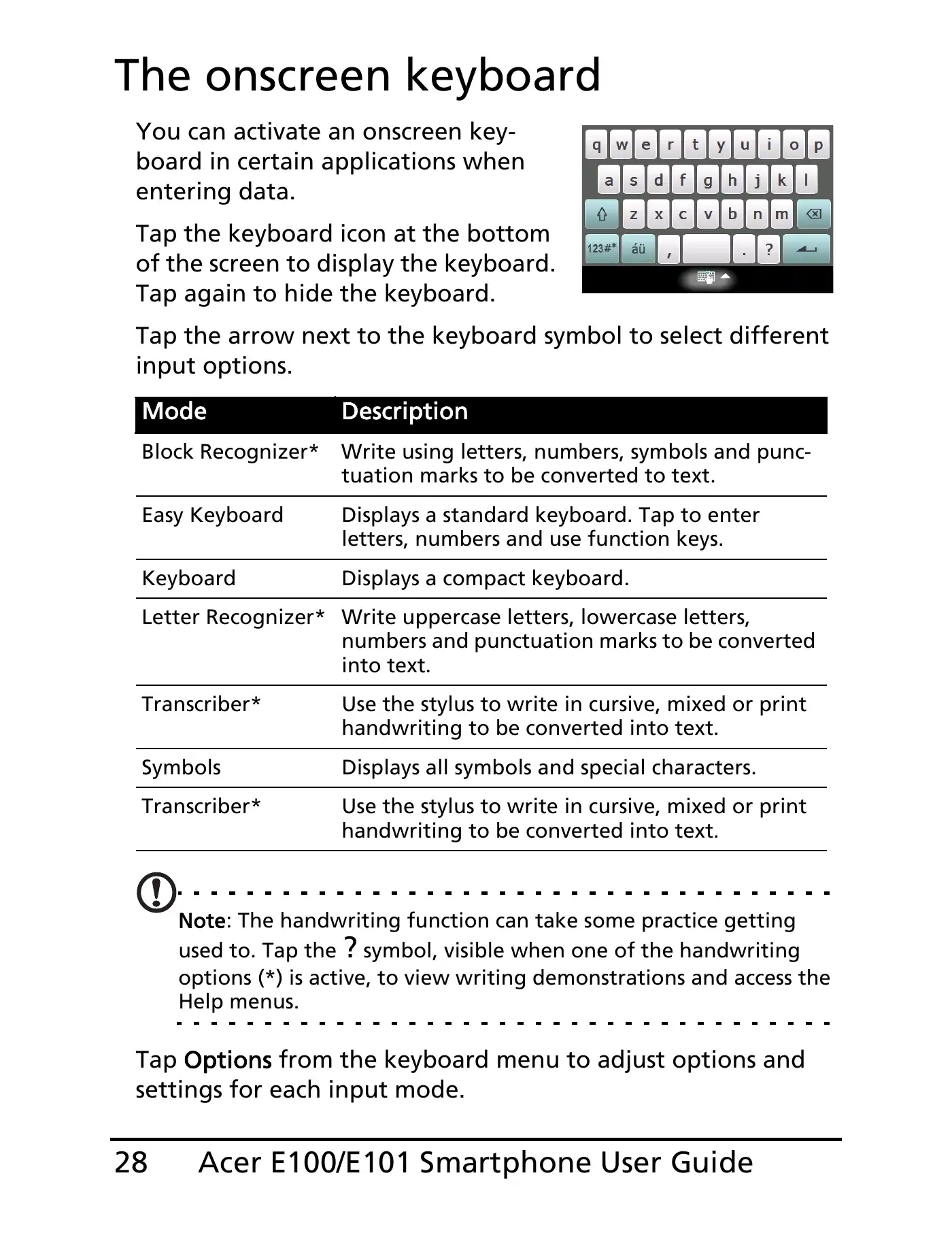 Acer E100 User Manual Manual pdf 28 page image