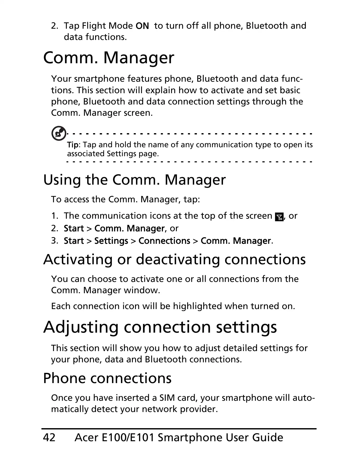 Acer E100 User Manual Manual pdf 42 page image