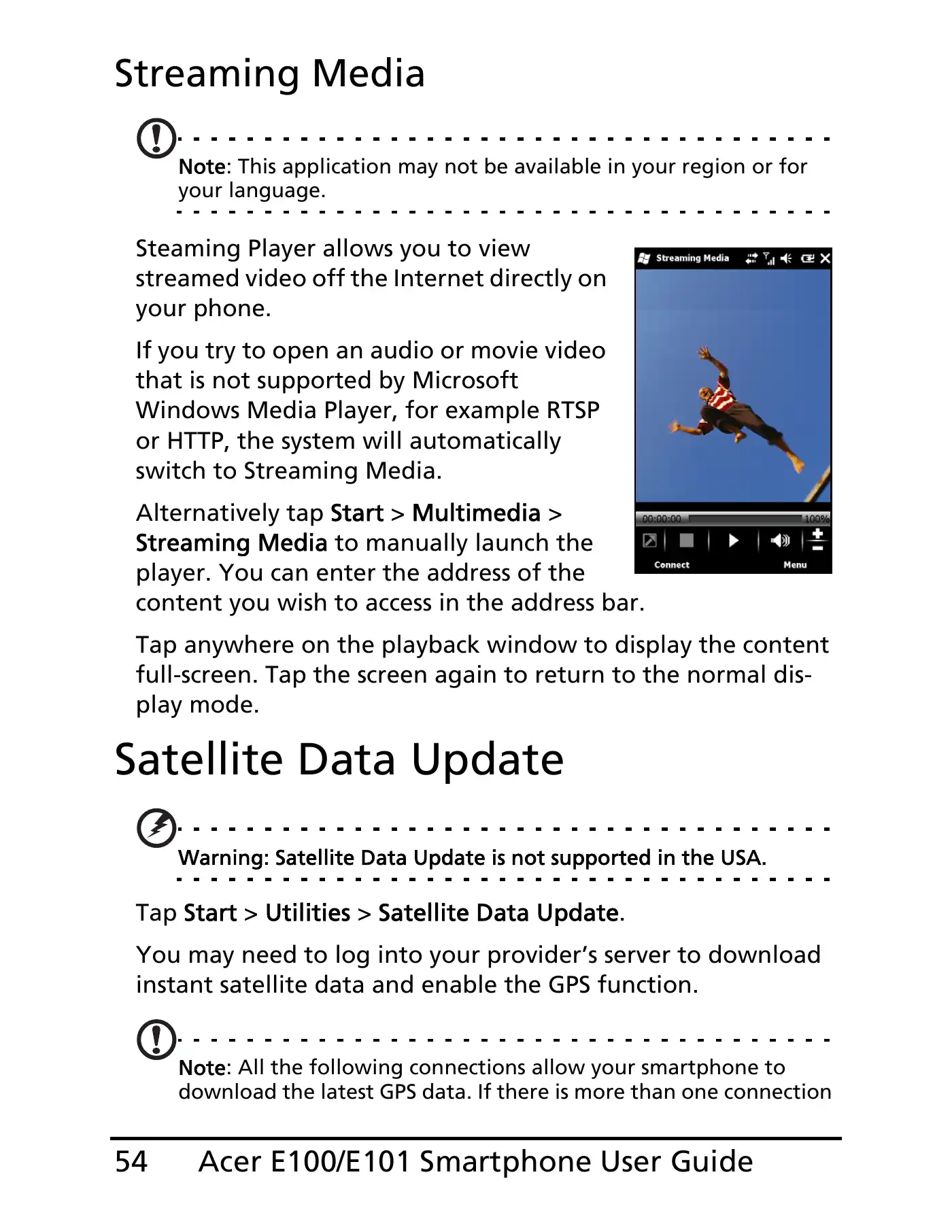 Acer E100 User Manual Manual pdf 54 page image
