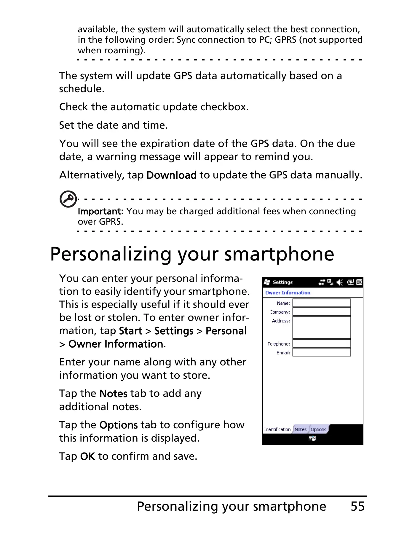 Acer E100 User Manual Manual pdf 55 page image