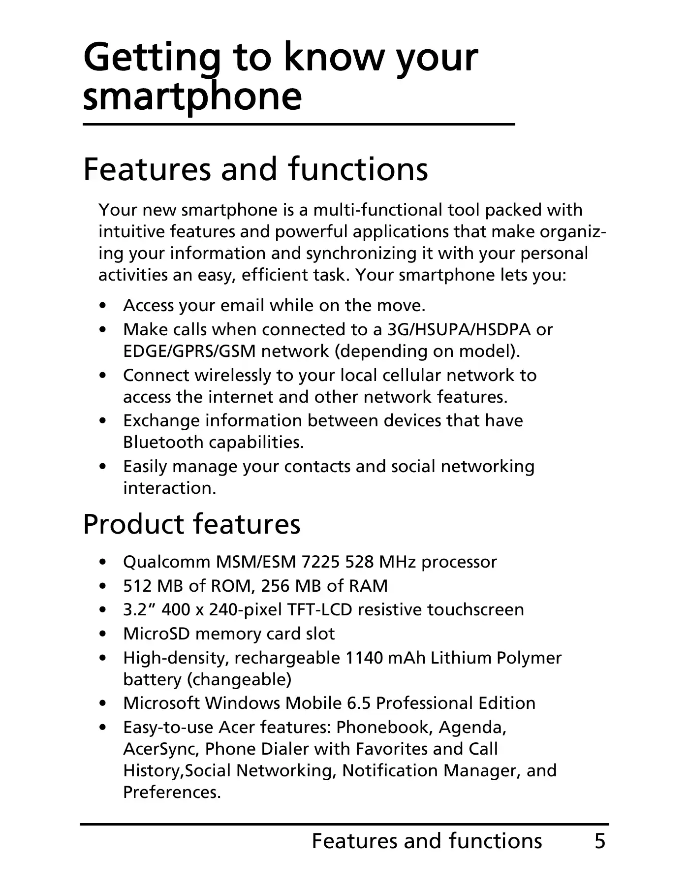 Acer E100 User Manual Manual pdf 5 page image