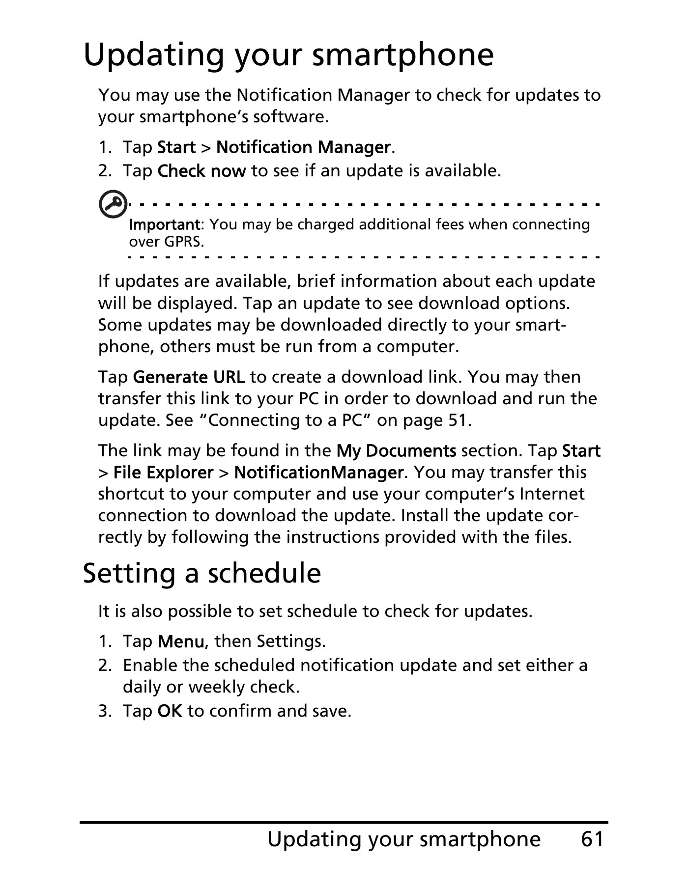 Acer E100 User Manual Manual pdf 61 page image