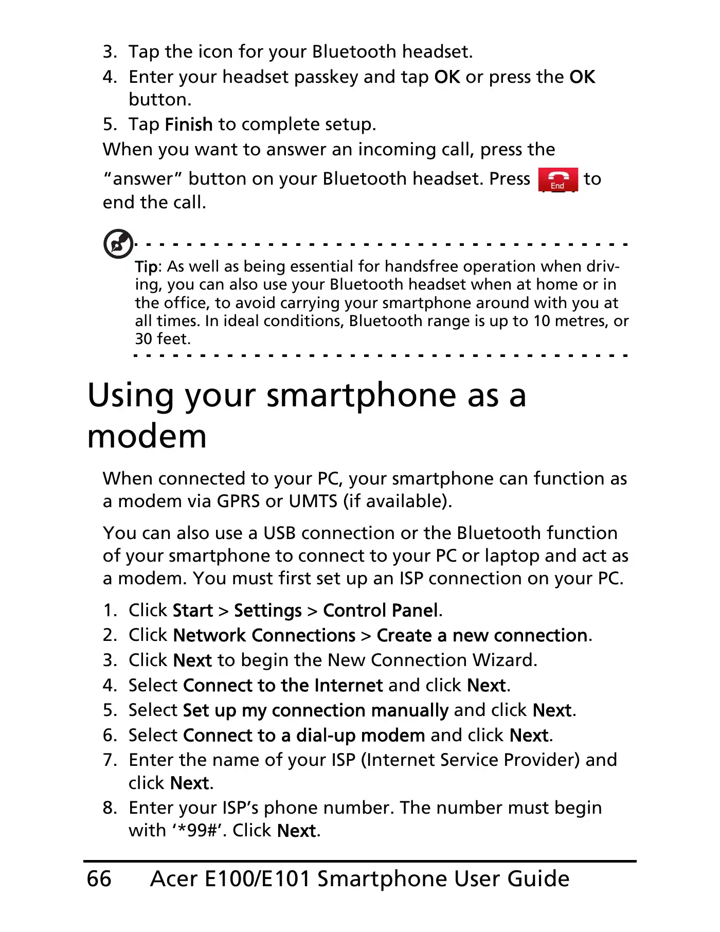 Acer E100 User Manual Manual pdf 66 page image
