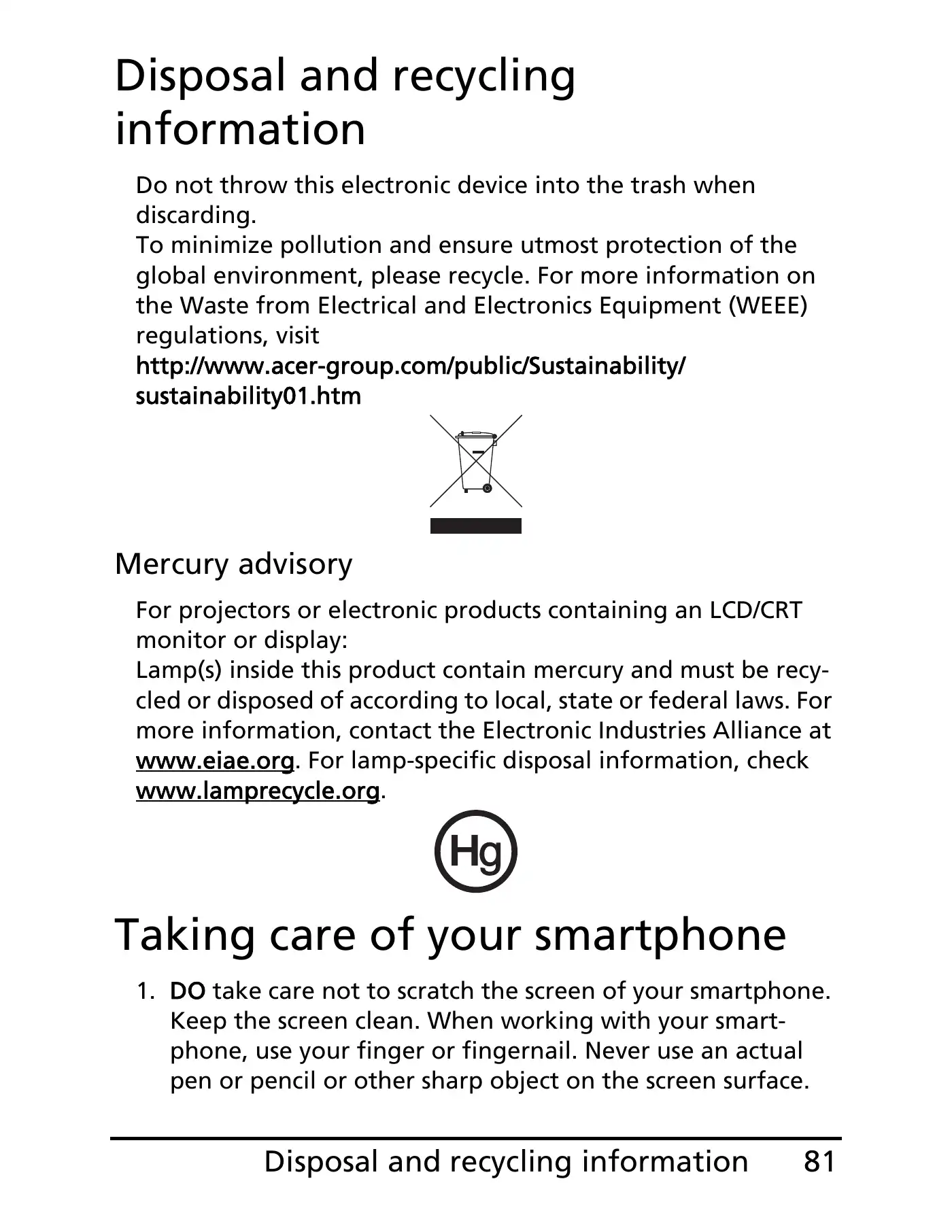 Acer E100 User Manual Manual pdf 81 page image