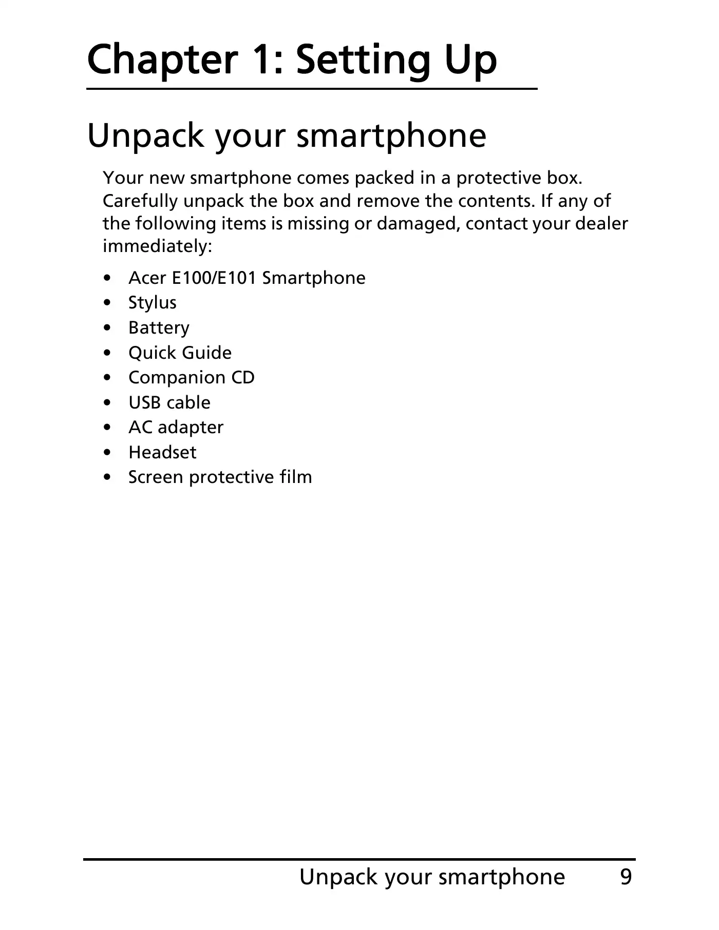 Acer E100 User Manual Manual pdf 9 page image