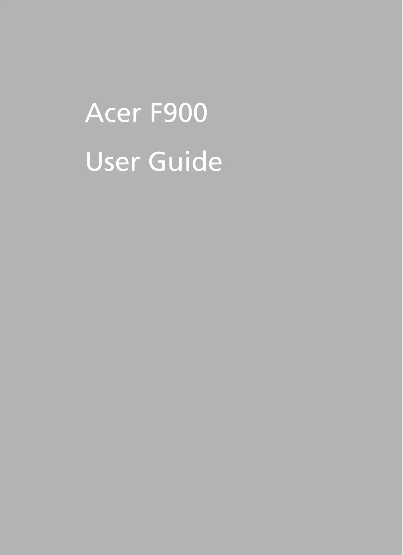 Acer F900 User Manual Manual pdf 1 page image