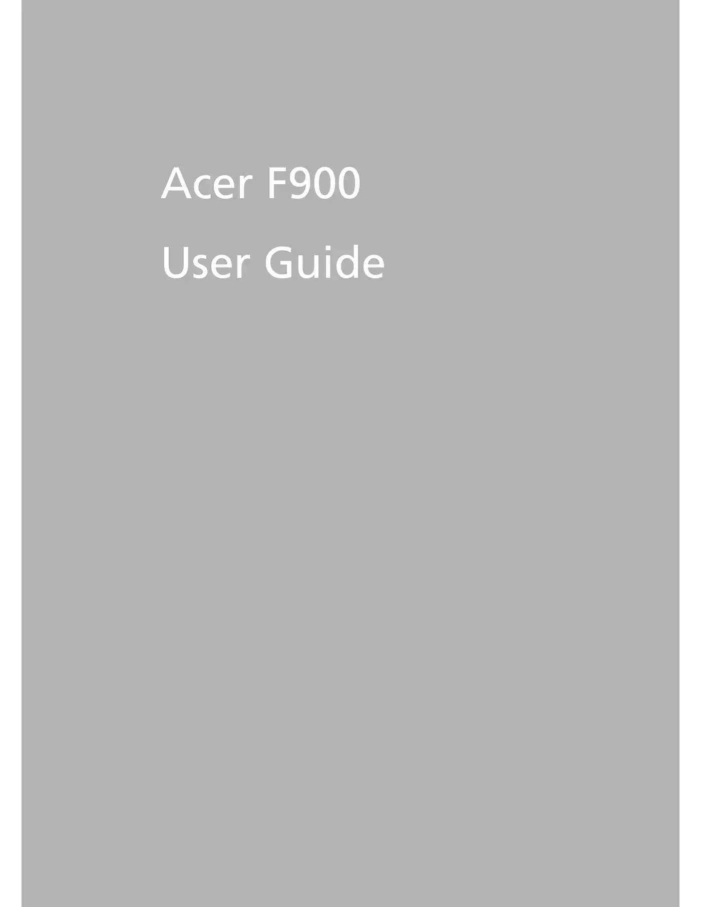 Acer F900 User Manual Manual pdf 1 page image
