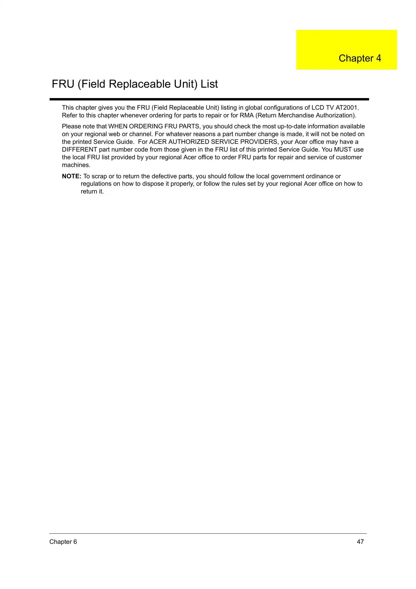 Acer AT2001 Service Manual Manual pdf 54 page image
