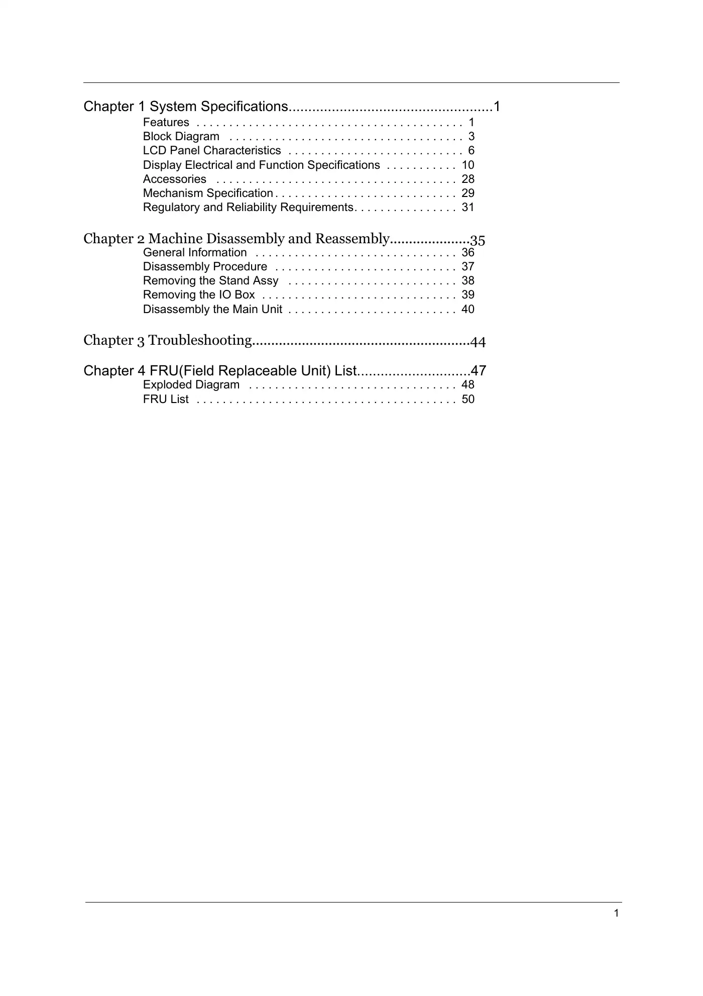 Acer AT2001 Service Manual Manual pdf 6 page image
