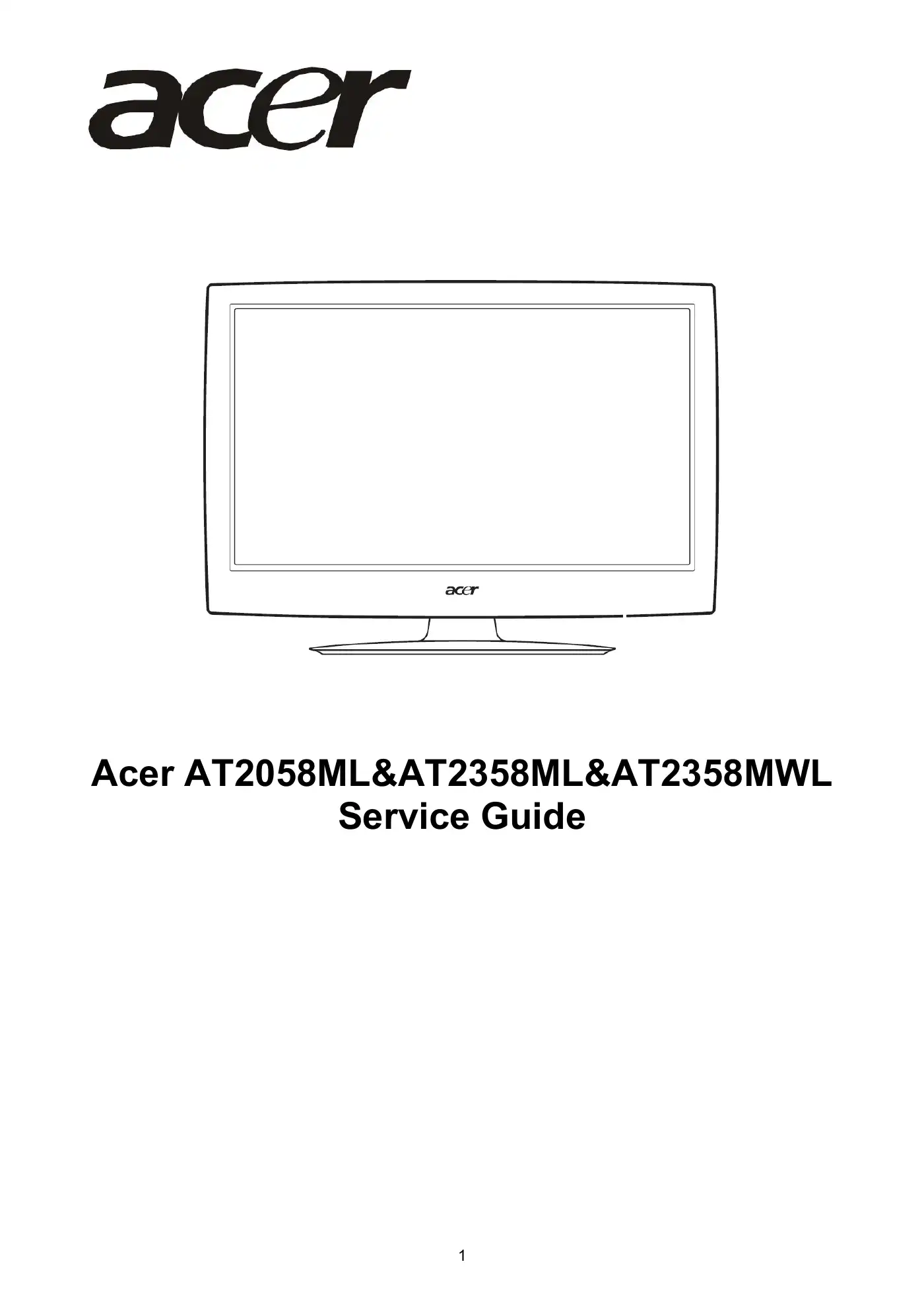 Acer AT2058ML Service Manual Manual pdf 1 page image