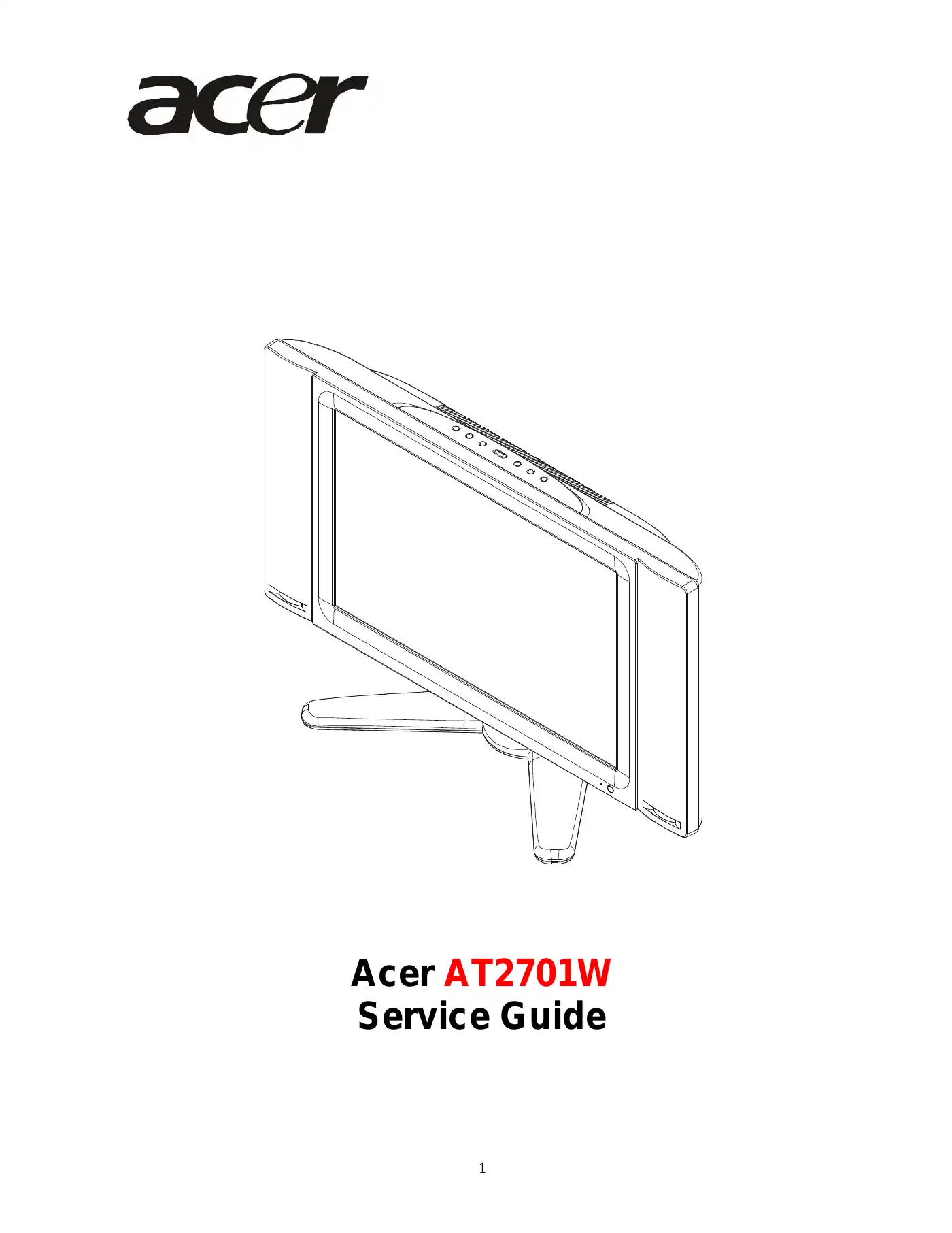 Acer AT2701W Service Manual Manual pdf 1 page image