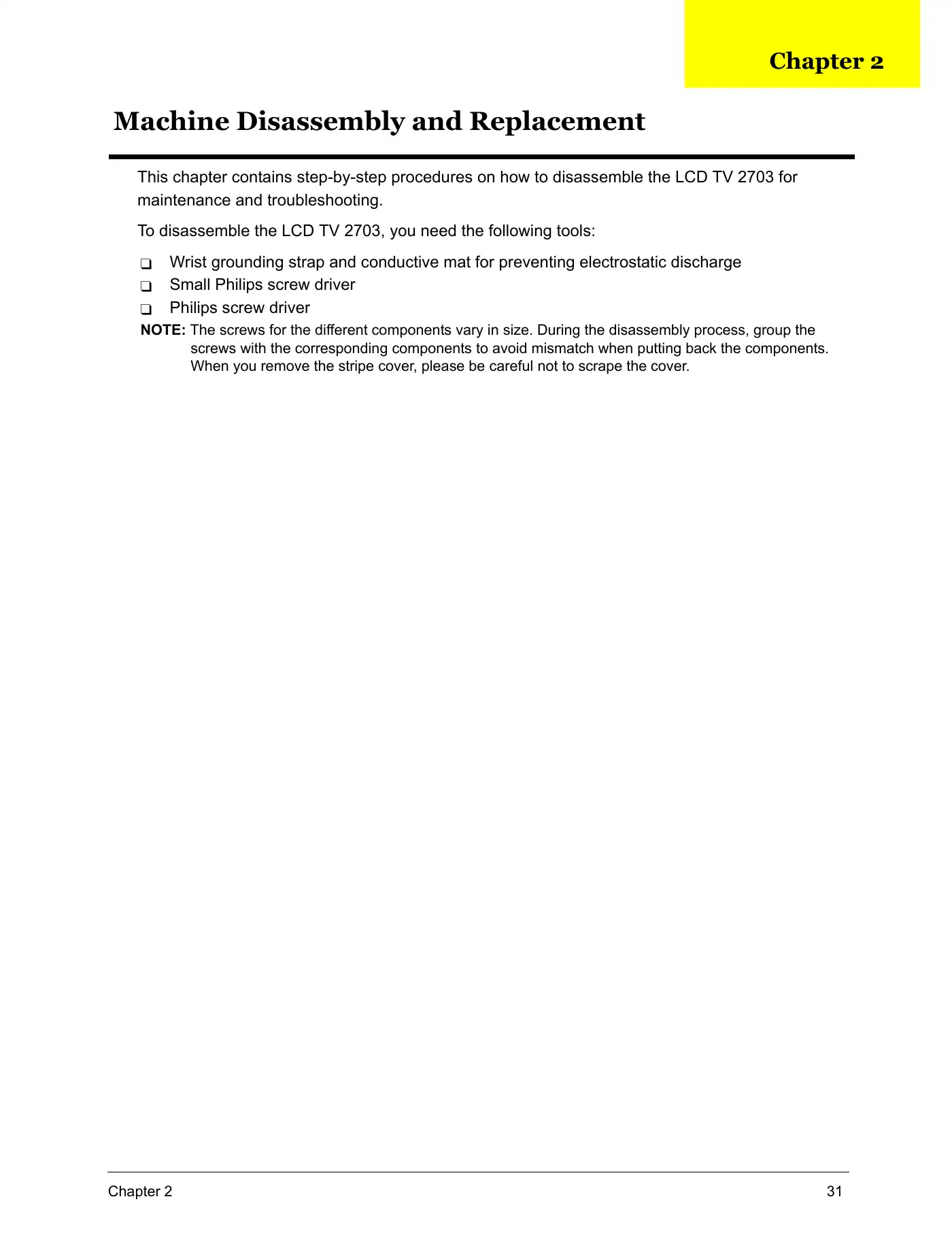Acer AT2703 Service Manual Manual pdf 37 page image