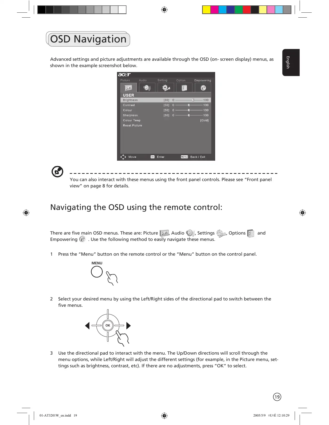 Acer AT3201W User Manual Manual pdf 19 page image