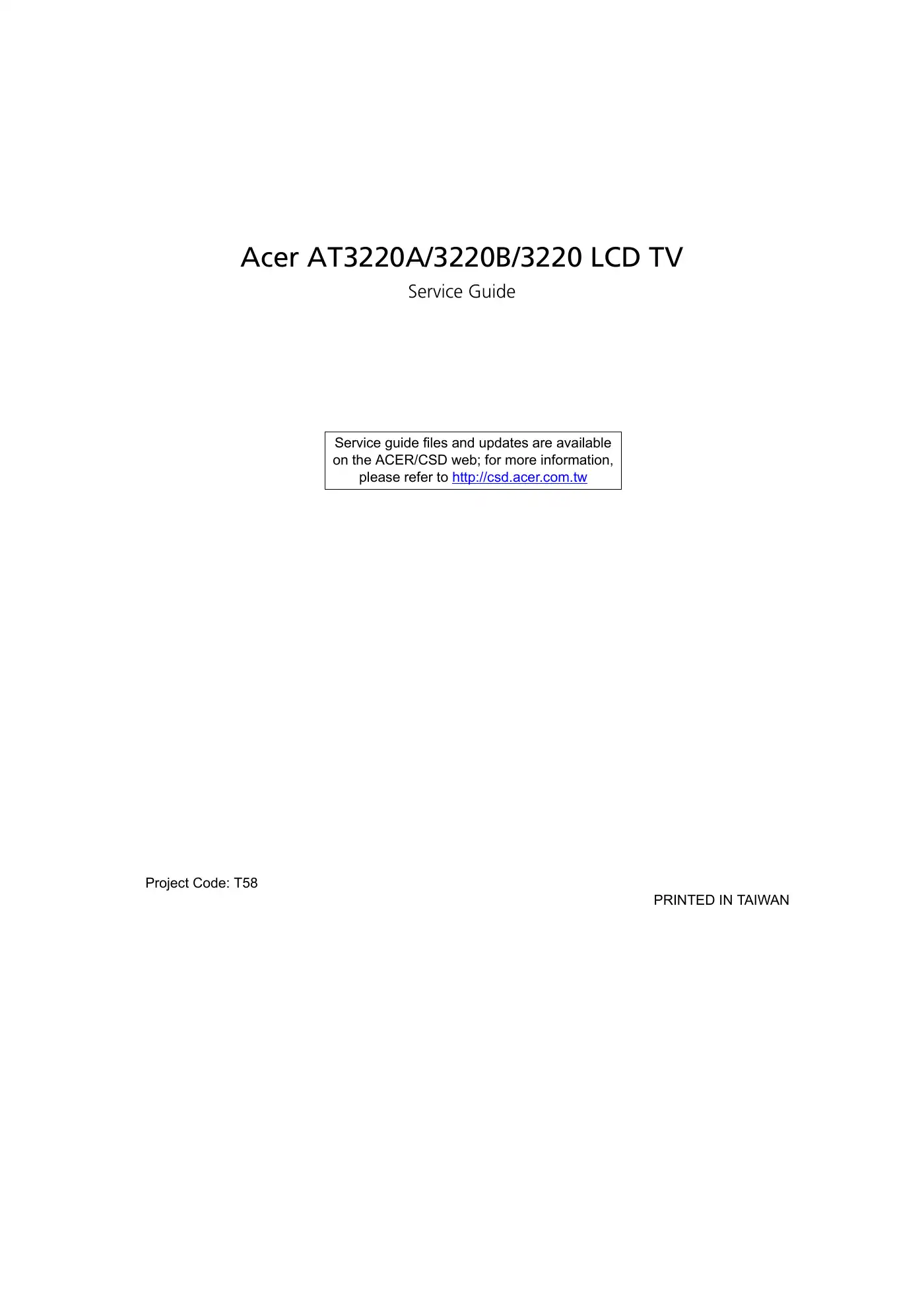 Acer AT3220B Service Manual Manual pdf 1 page image