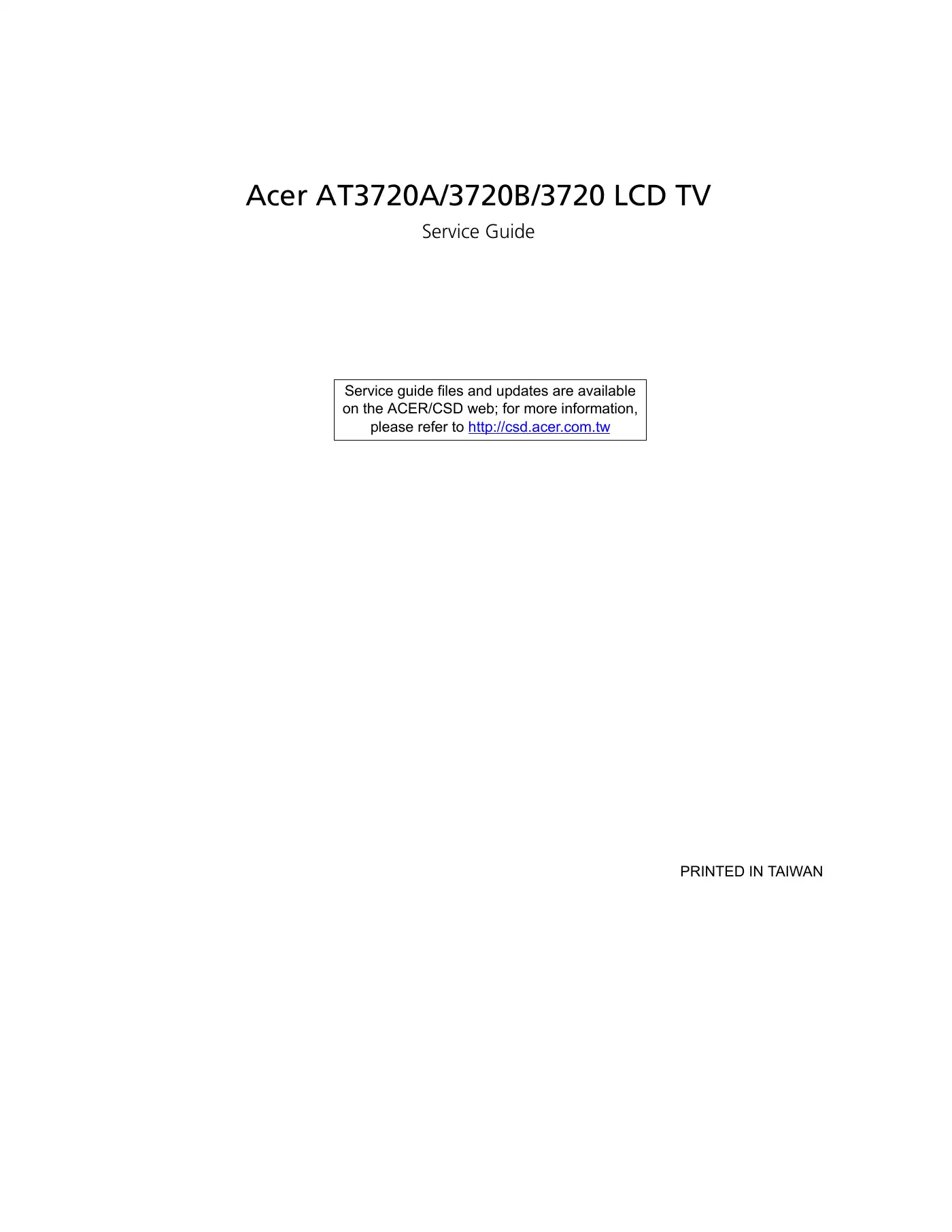 Acer AT3720A Service Manual Manual pdf 1 page image