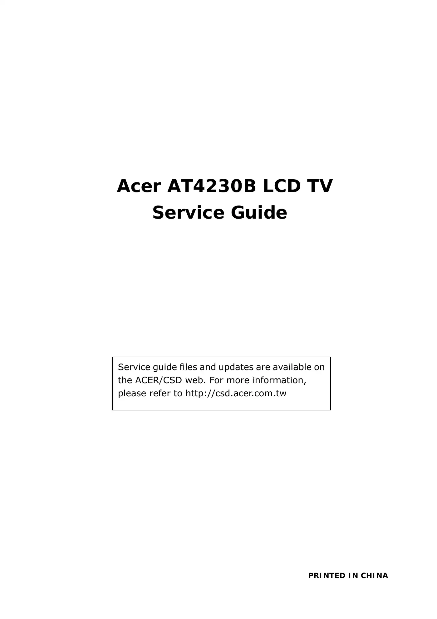 Acer AT4230B Service Manual Manual pdf 1 page image