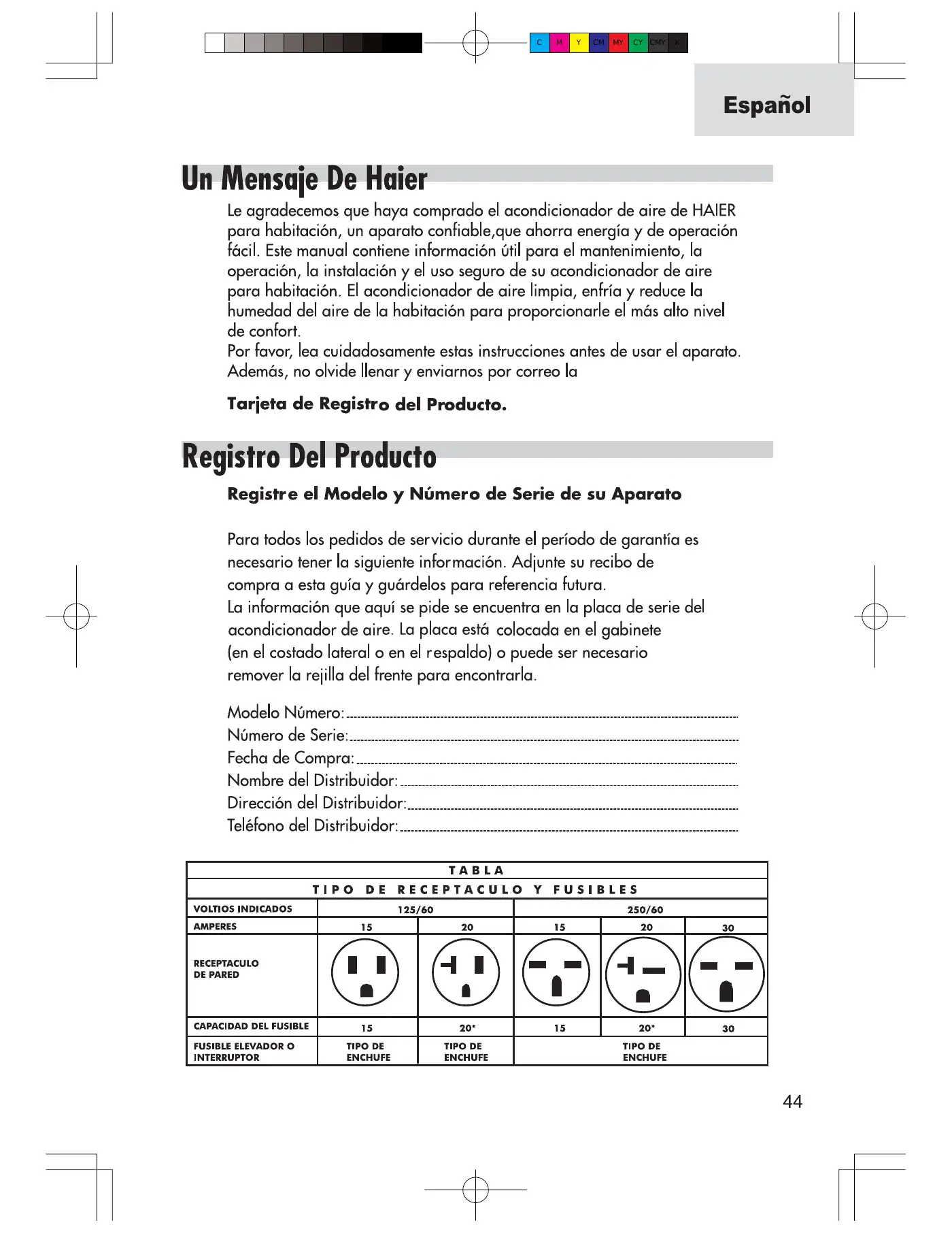 Haier ESA3069 - 6,000 BTU, 10.7 EER User Manual Manual pdf 1 page image