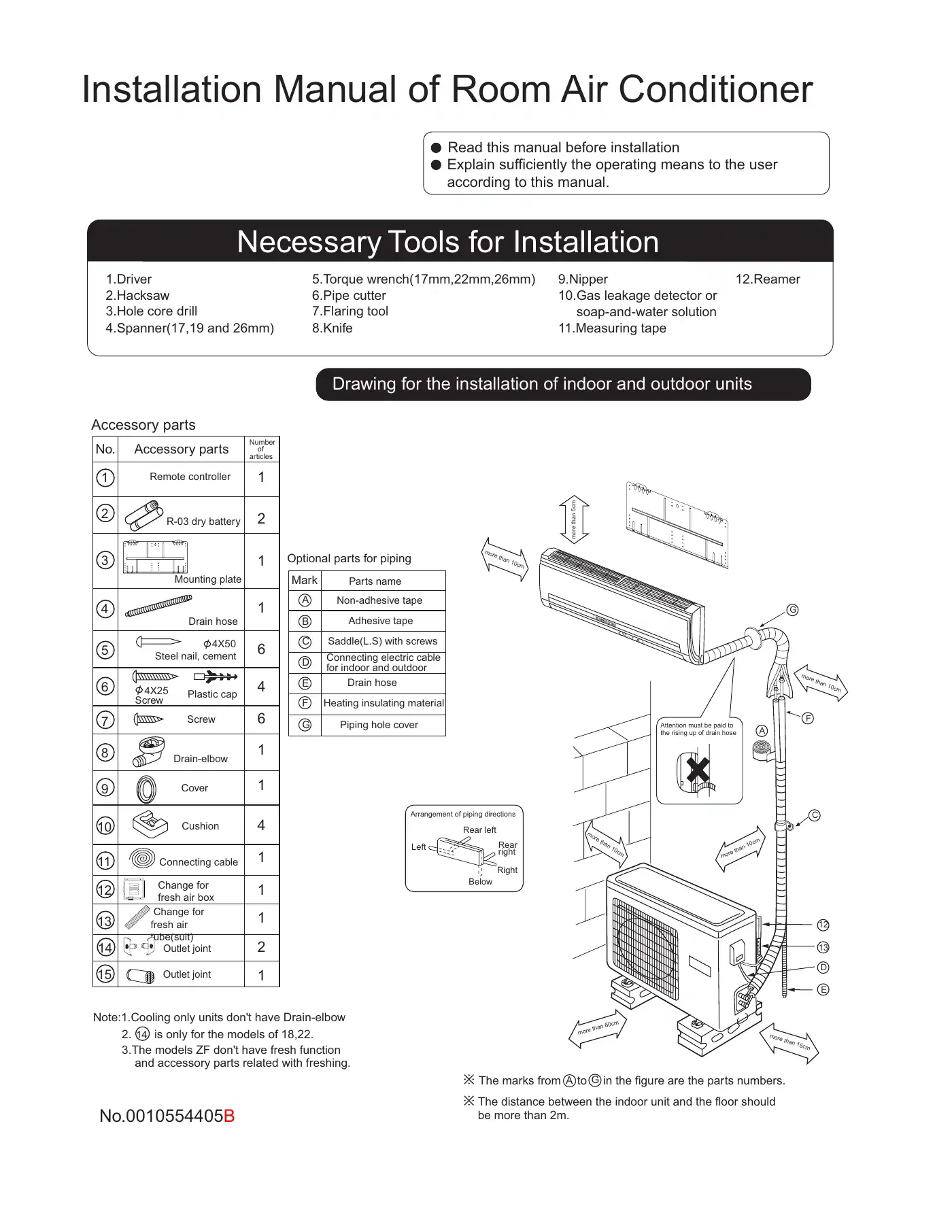 Haier 0010554405B Installation Manual Manual pdf 1 page image