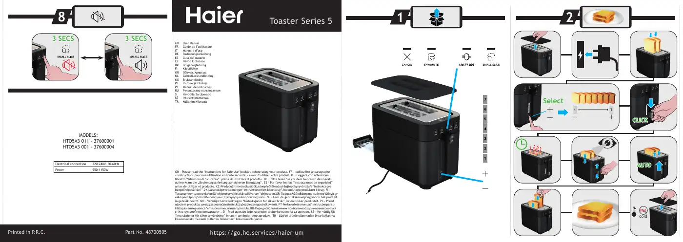 Haier 5 Series User Manual Manual pdf 1 page image
