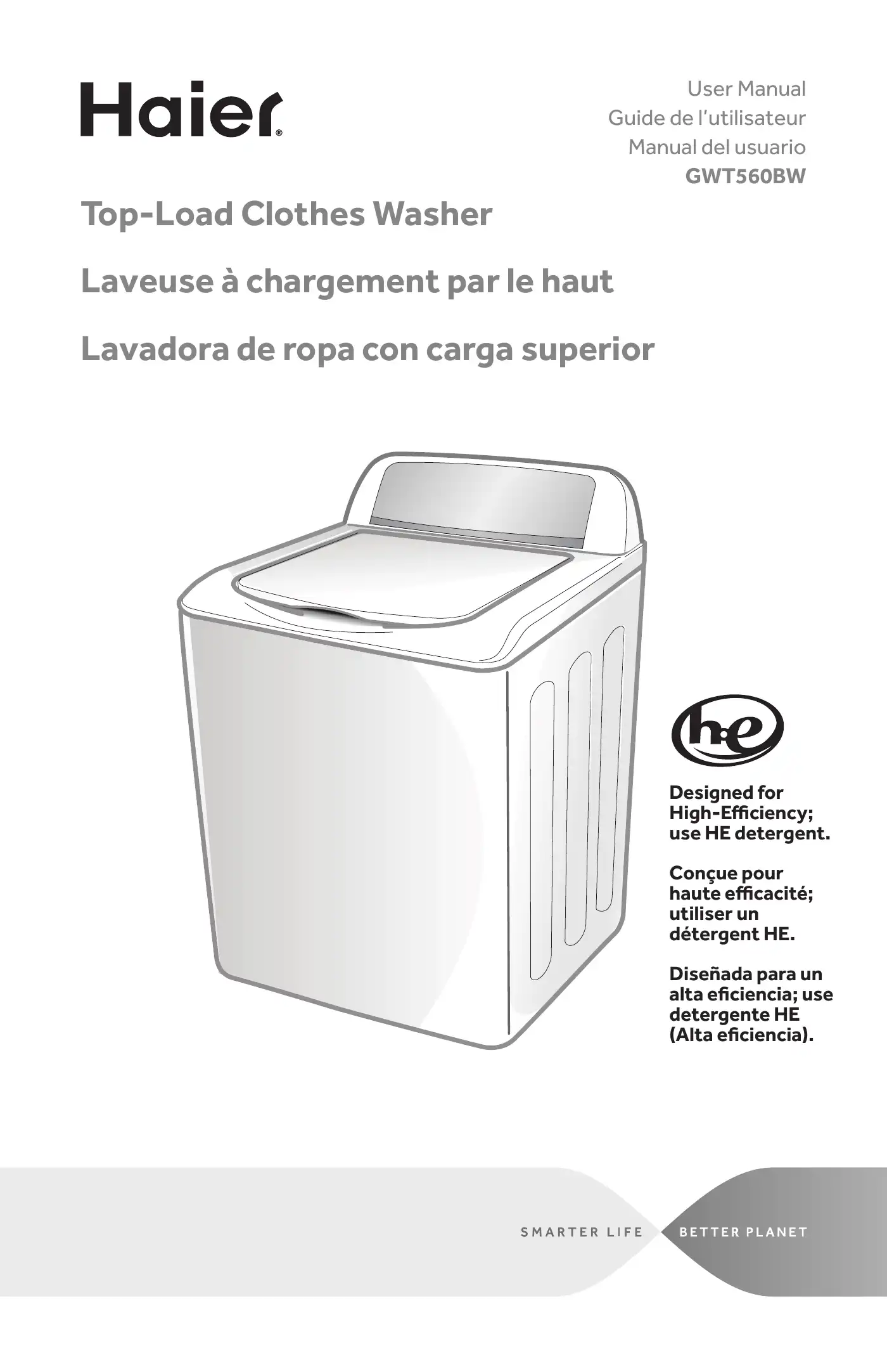 Haier GWT560BW User Manual Manual pdf 1 page image