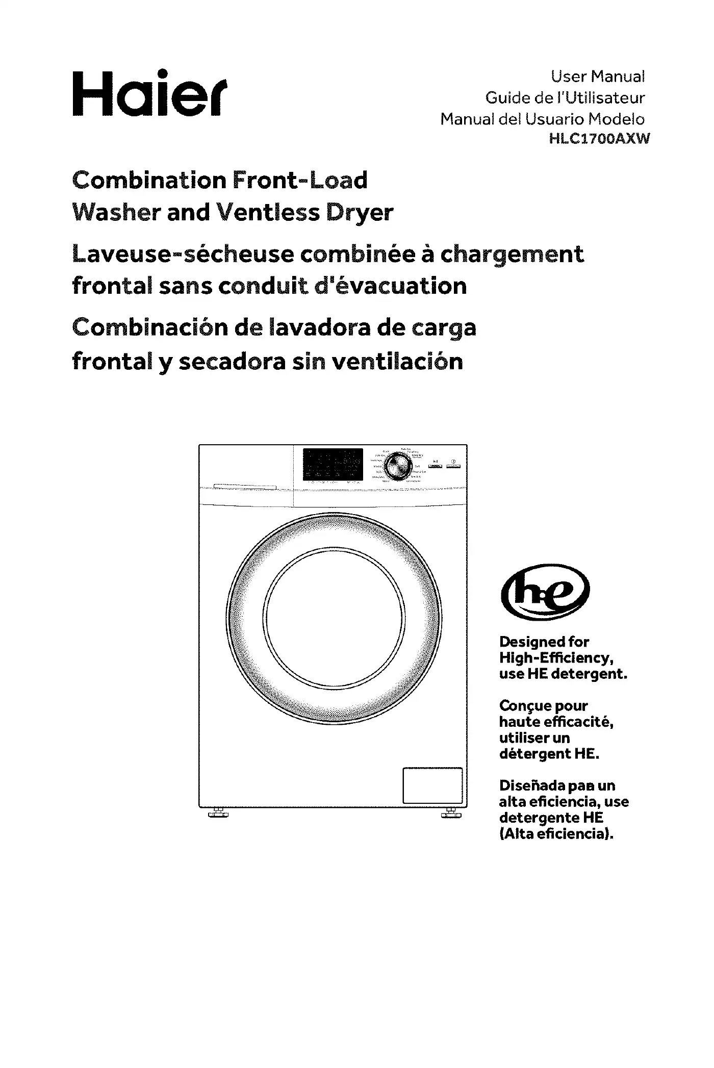 Haier HLC1700AXW User Manual Manual pdf 1 page image