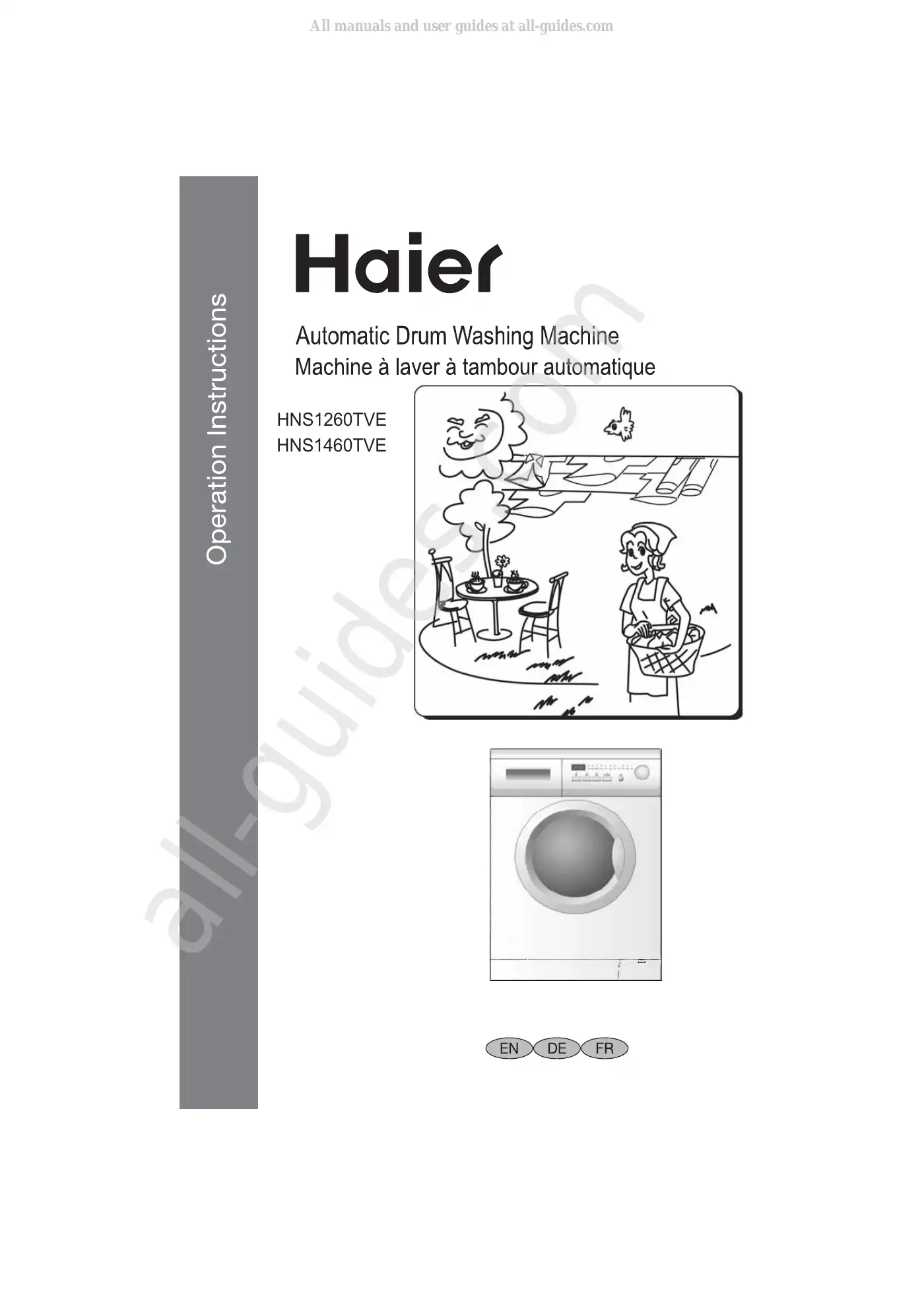 Haier HNS1260TVE Operation Instructions Manual Manual pdf 1 page image