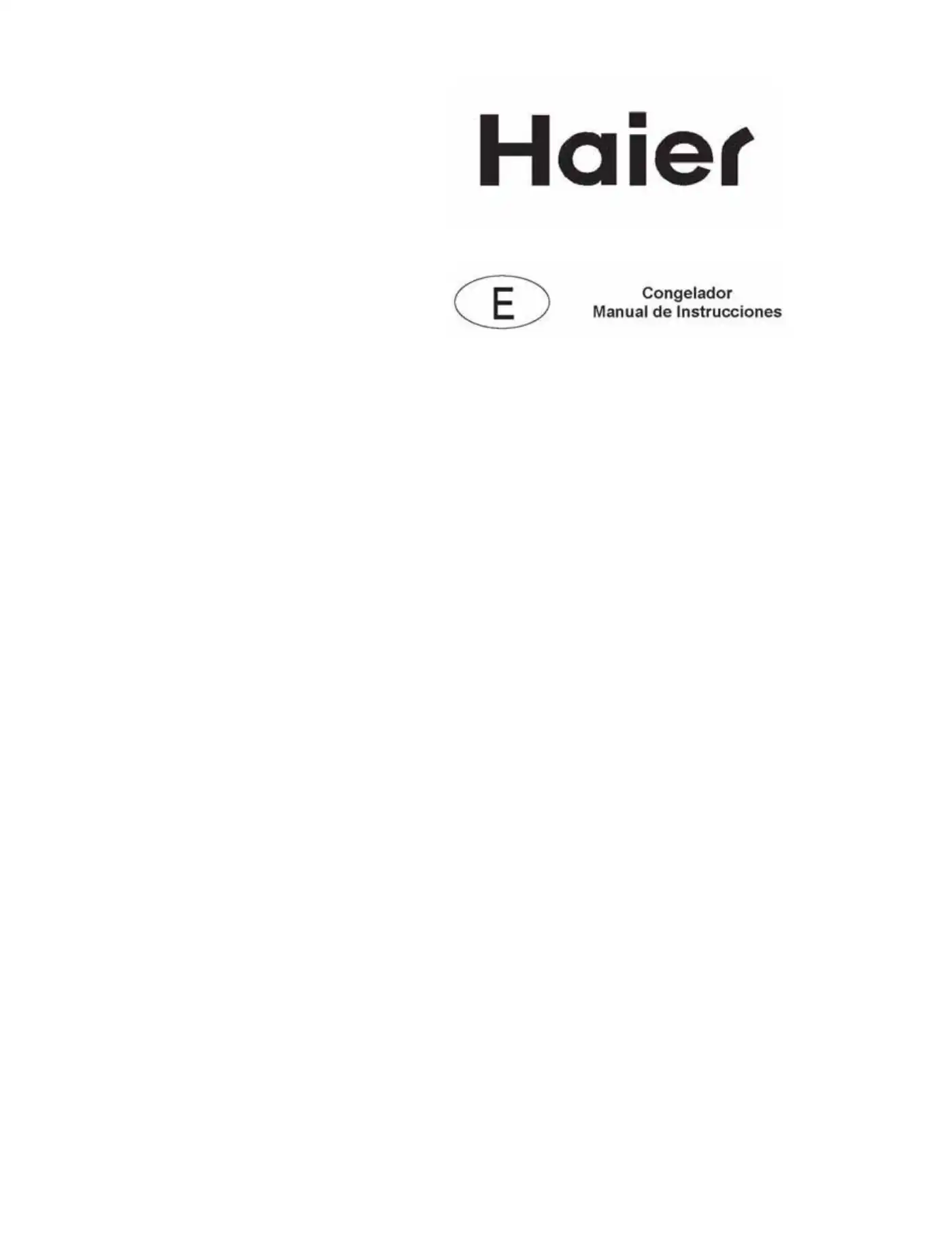 Haier AFL631CWE Instruction Manual Manual pdf 1 page image