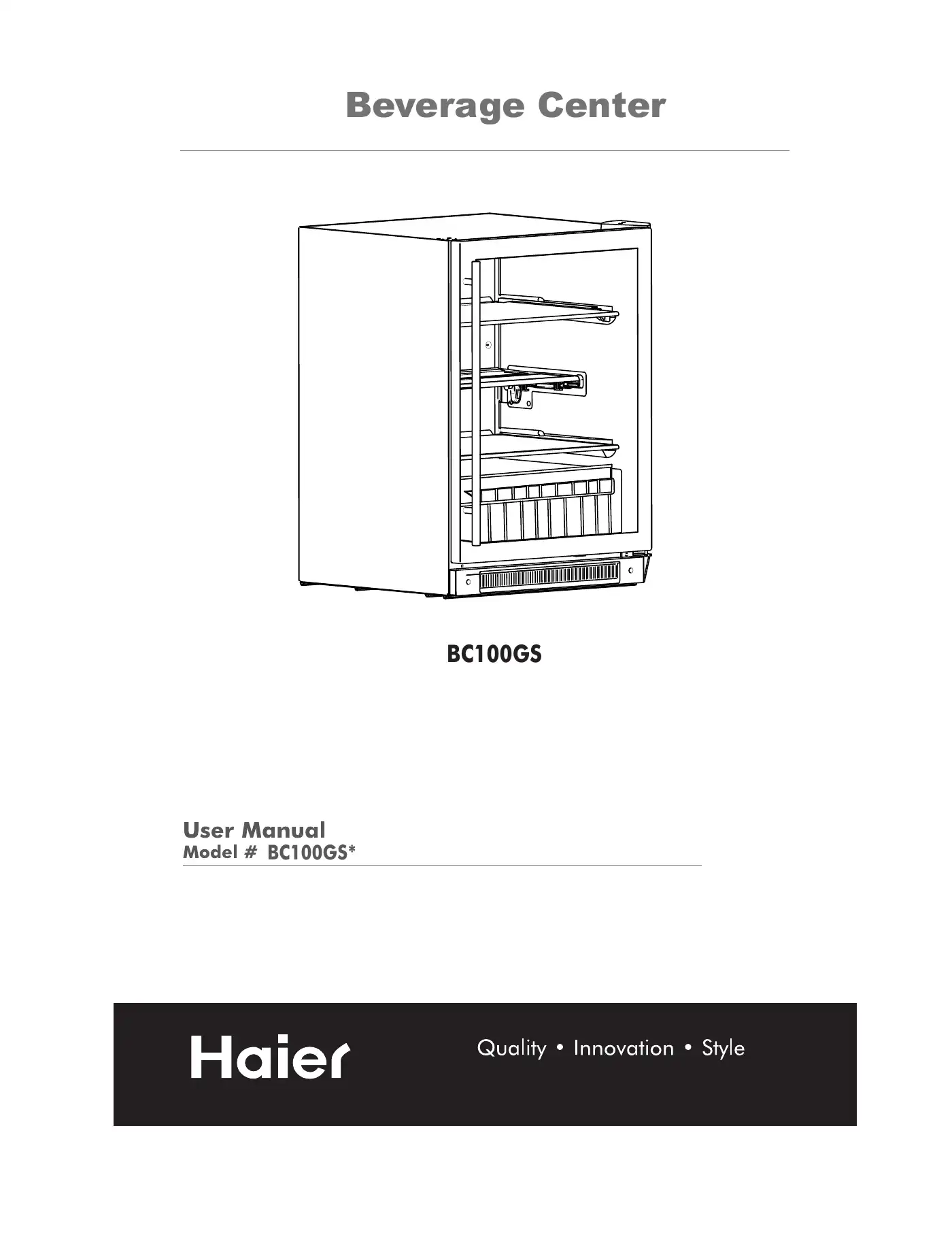Haier BC100GS User Manual Manual pdf 1 page image