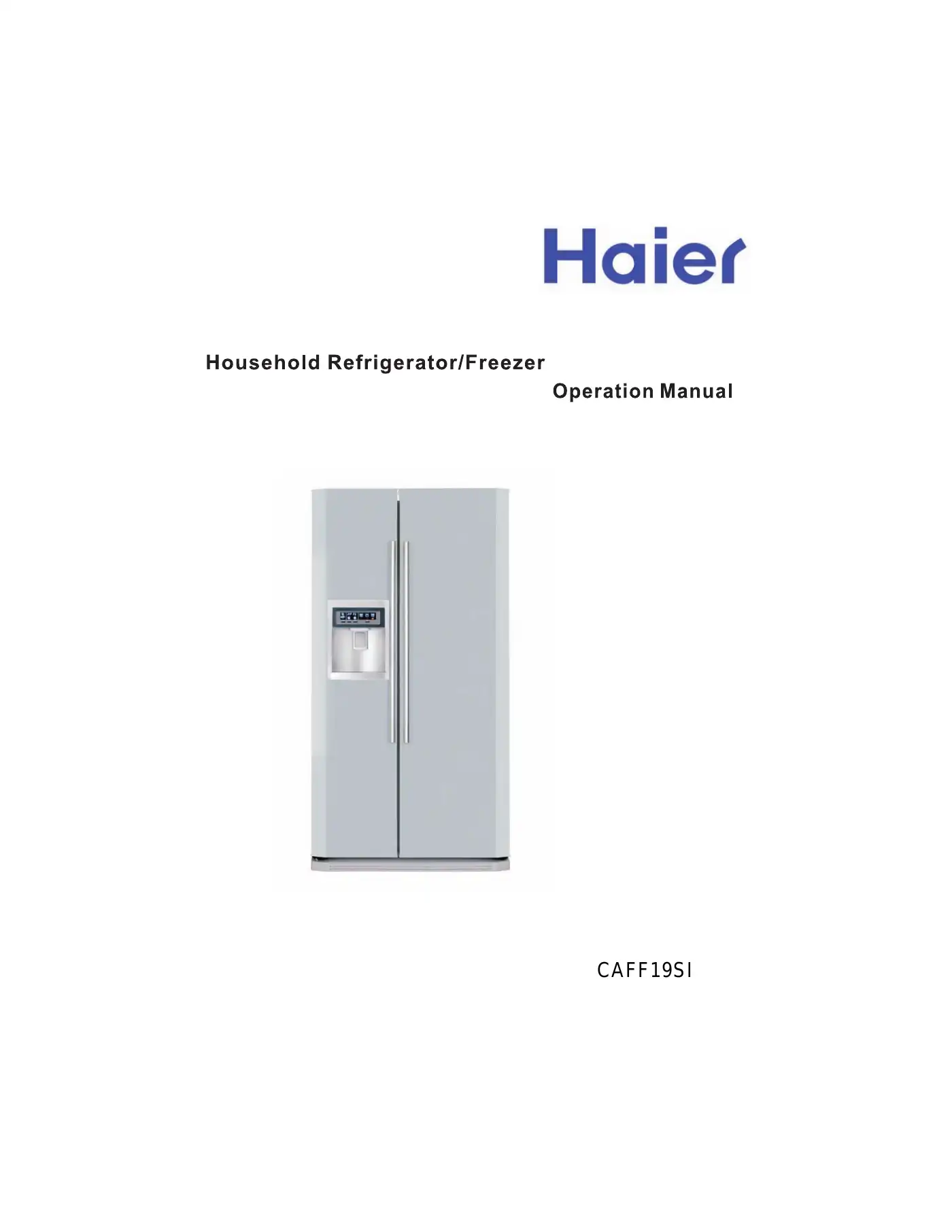 Haier CAFF19SI Operation Manual Manual pdf 1 page image