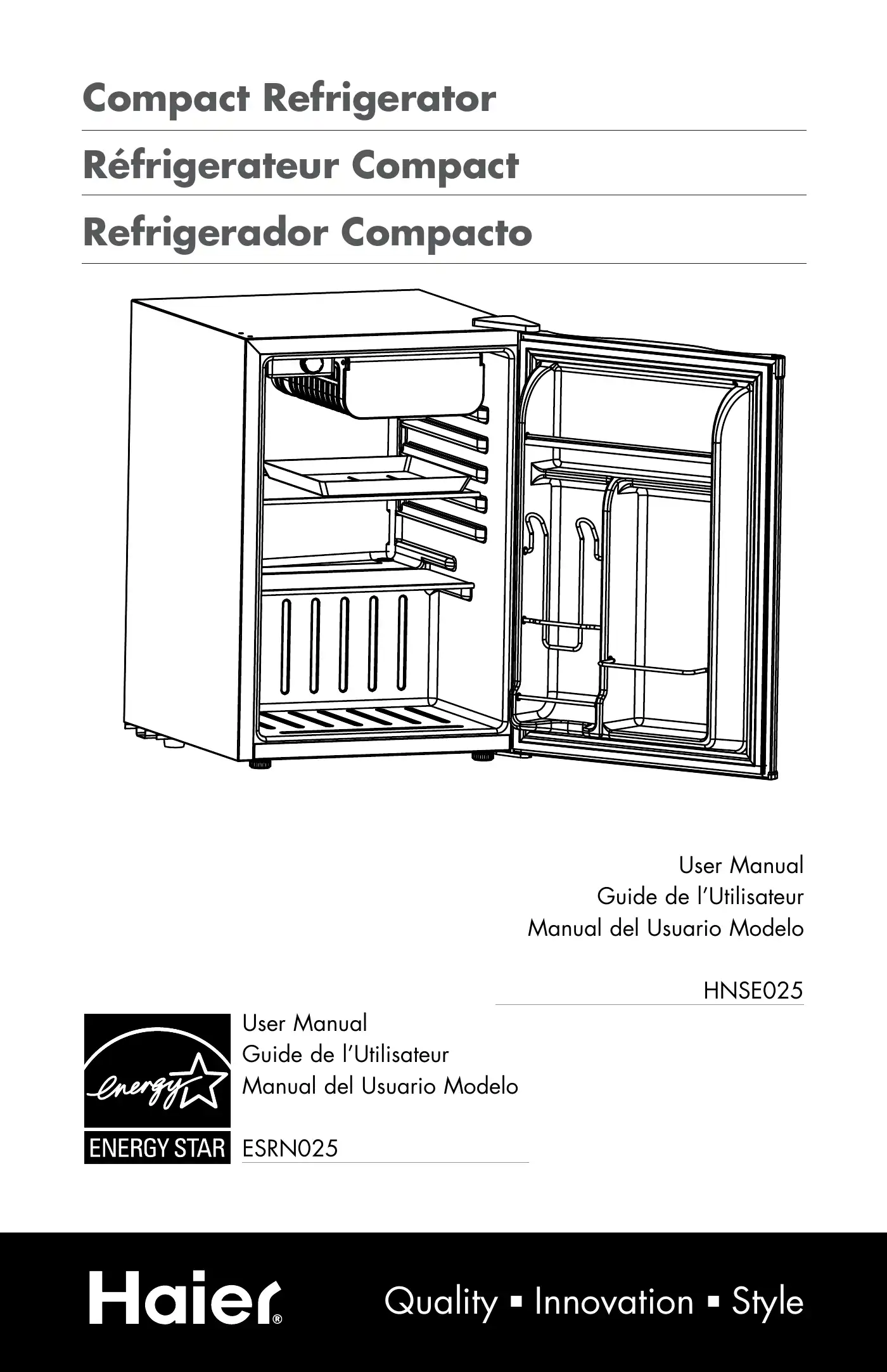 Haier ESRN025 User Manual Manual pdf 1 page image