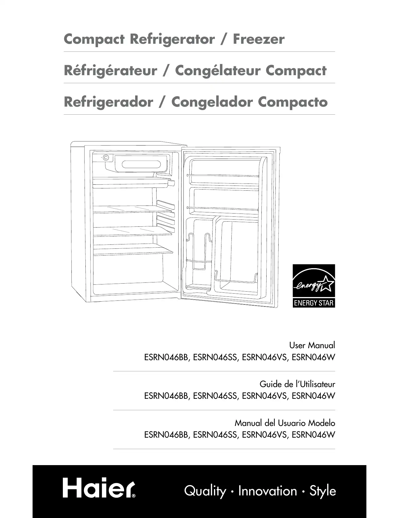 Haier ESRN046BB User Manual Manual pdf 1 page image