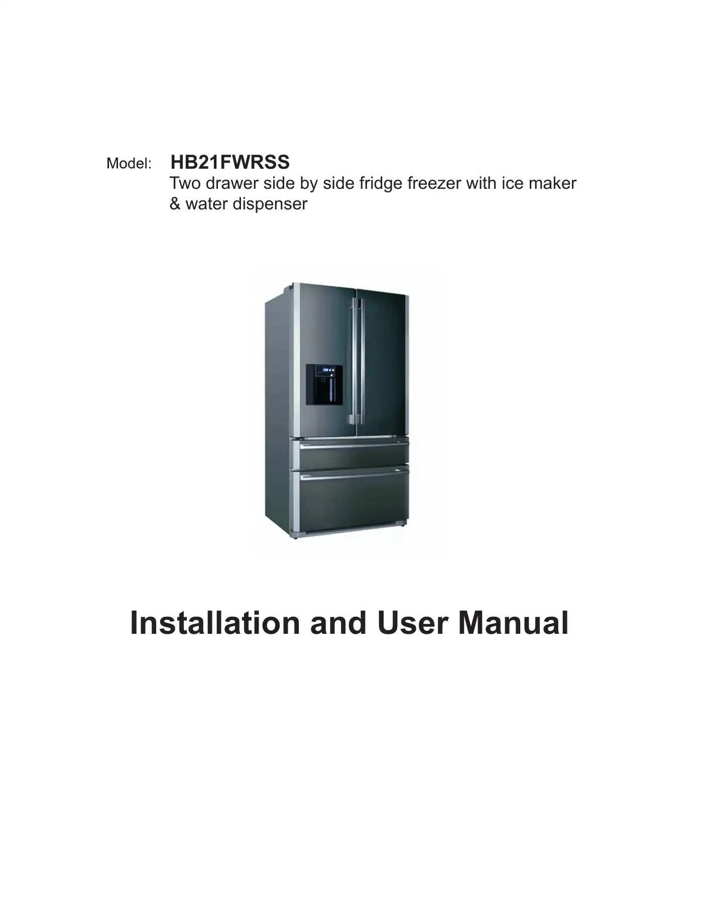 Haier HB21FWRSS Installation And User Manual Manual pdf 1 page image