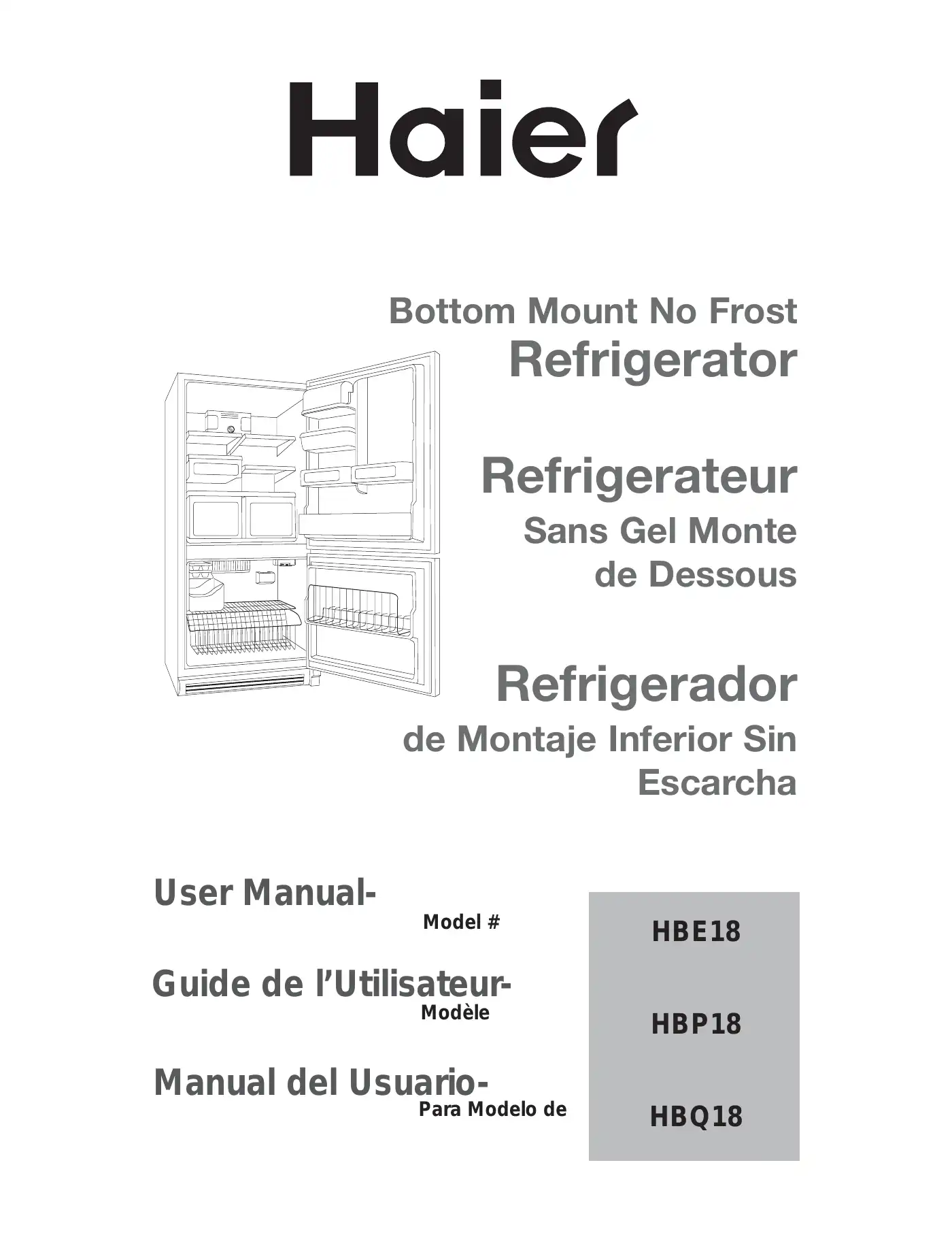 Haier HBE18 User Manual Manual pdf 1 page image
