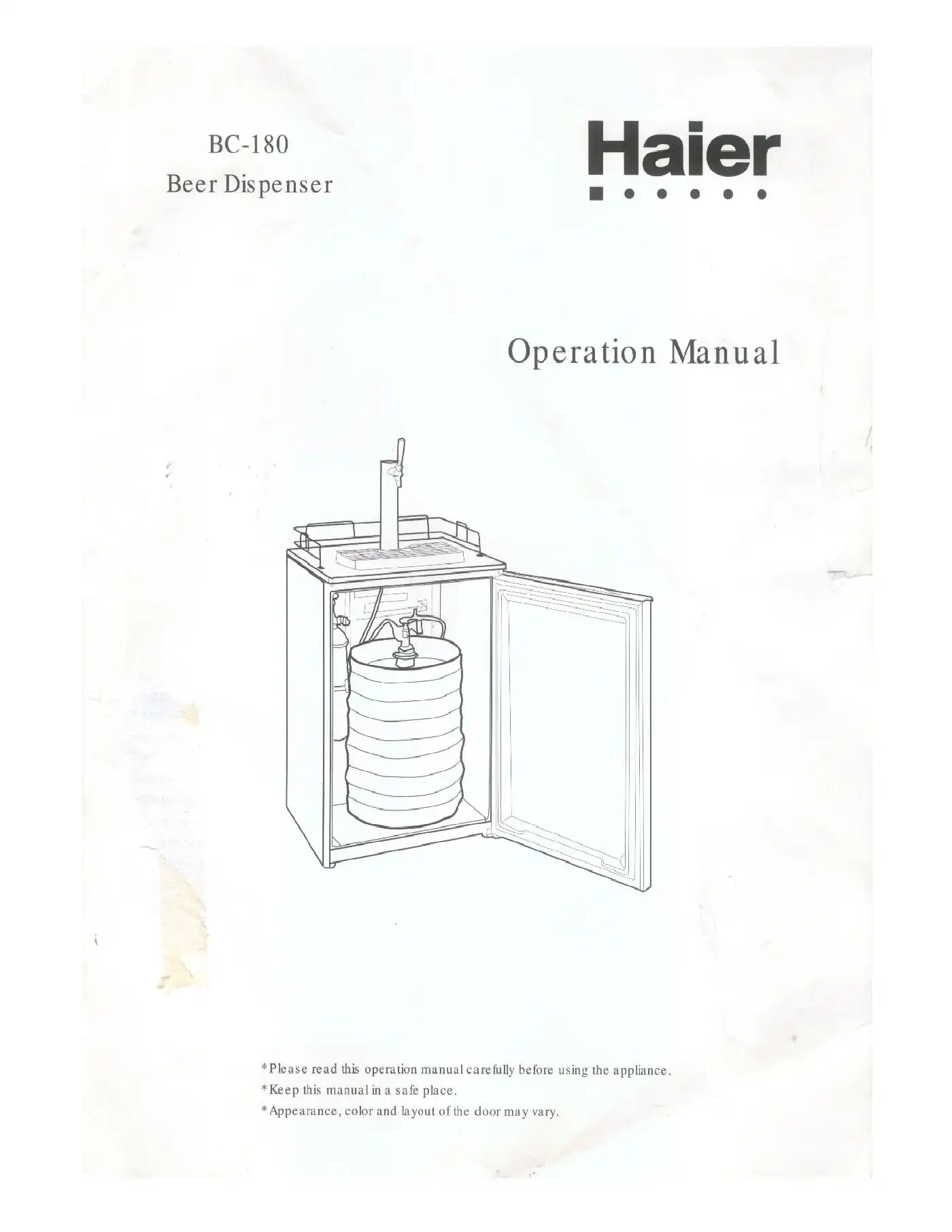 Haier HBF05EABB Operation Manual Manual pdf 1 page image