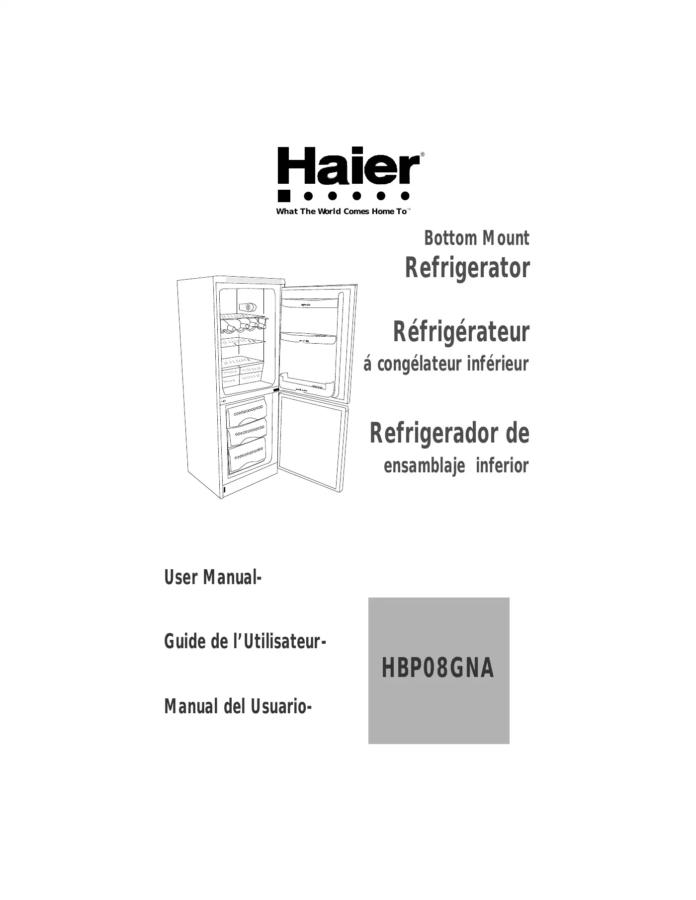 Haier HBP08GNA - 01-02 User Manual Manual pdf 1 page image