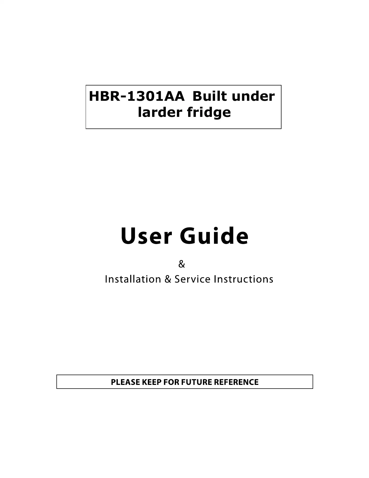 Haier HBR-1301AA User Manual Manual pdf 1 page image