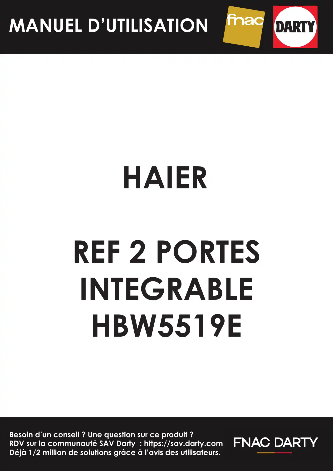 Haier HBW5519E Manual Manual pdf 1 page image
