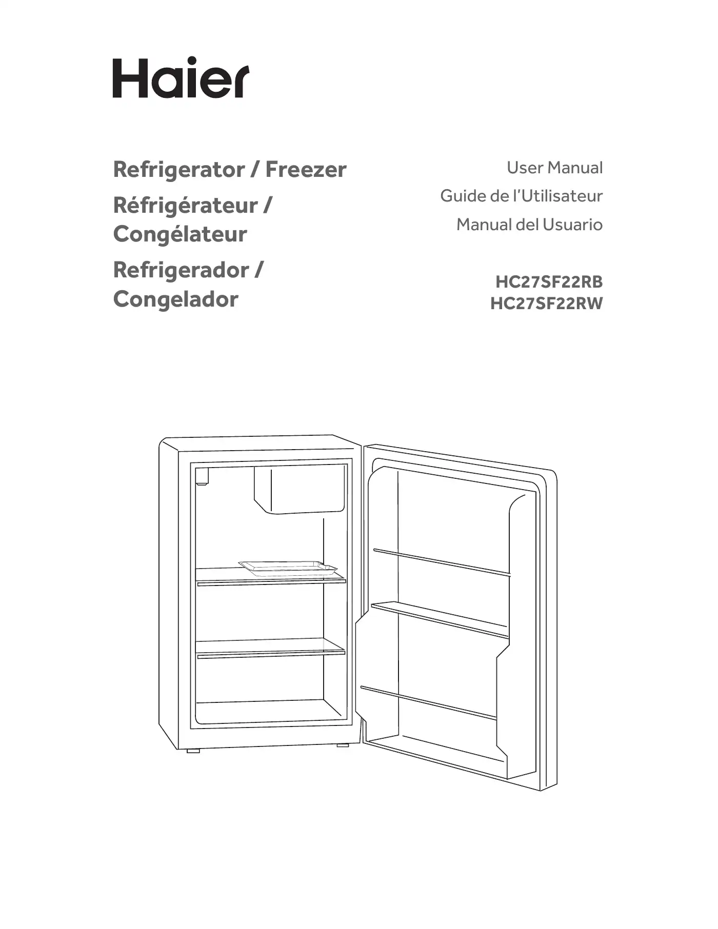 Haier HC27SF22RB User Manual Manual pdf 1 page image