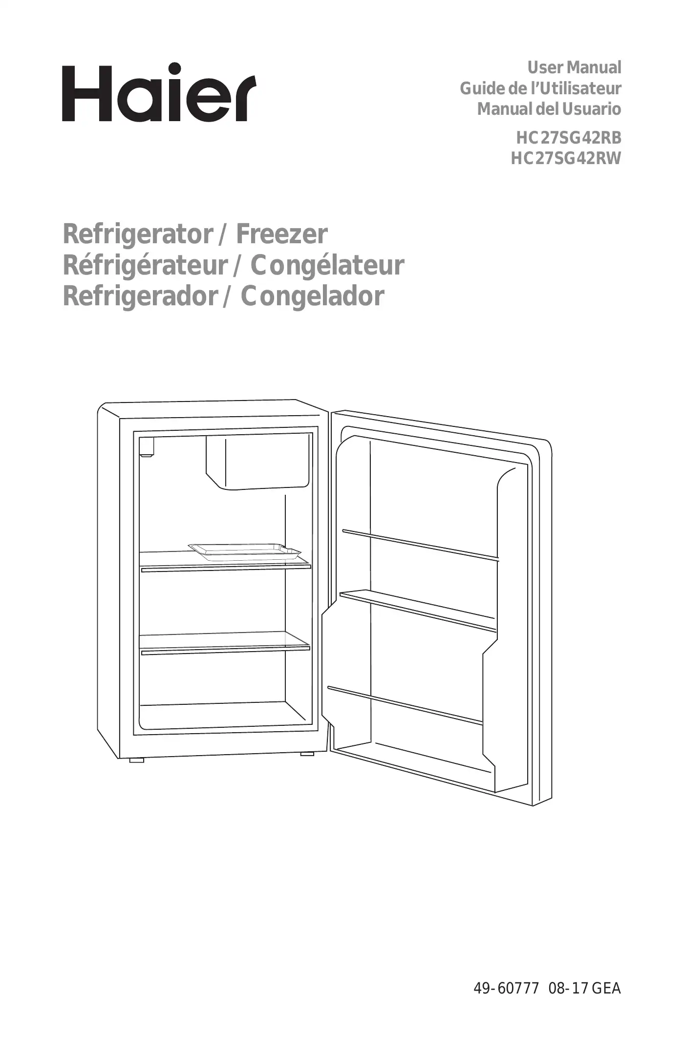 Haier HC27SG42RB User Manual Manual pdf 1 page image