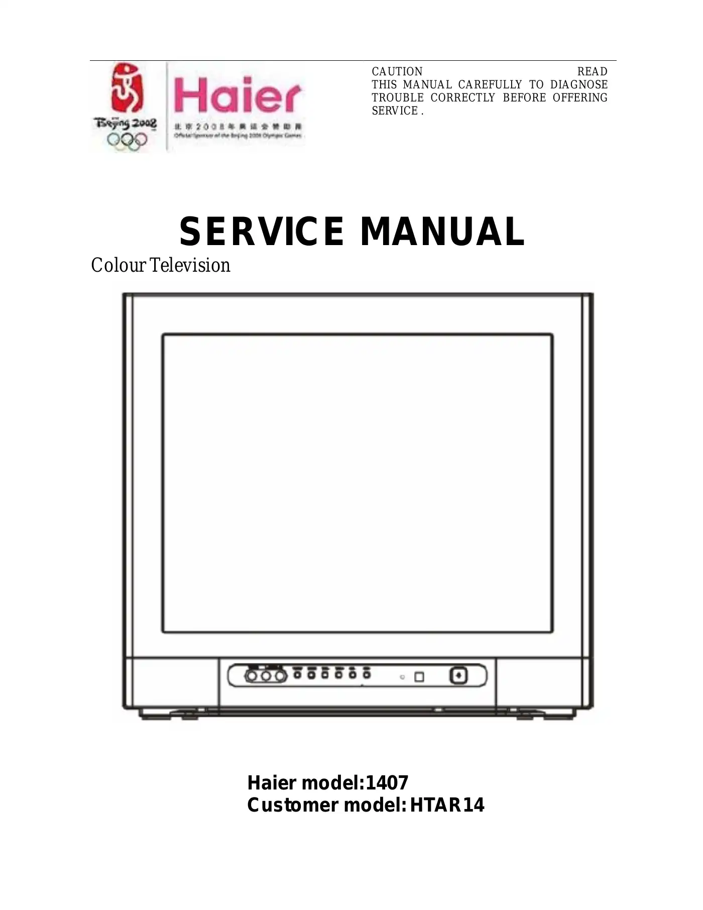 Haier 1407 Service Manual Manual pdf 1 page image