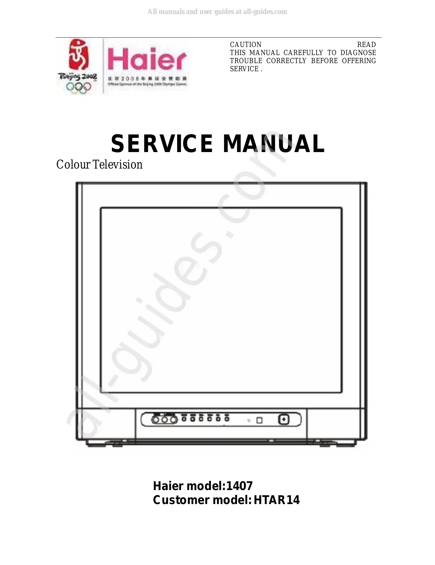 Haier 1407 Service Manual Manual pdf 1 page image