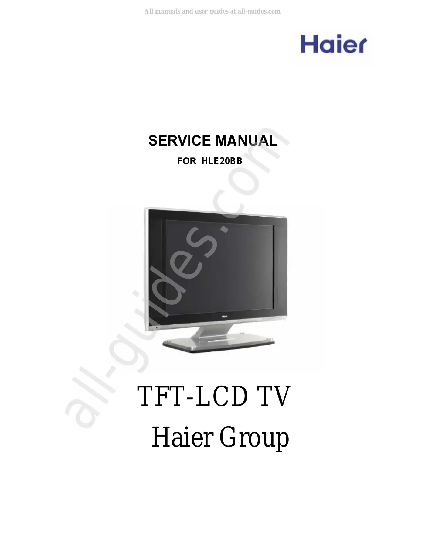 Haier HLE20BB Service Manual Manual pdf 1 page image