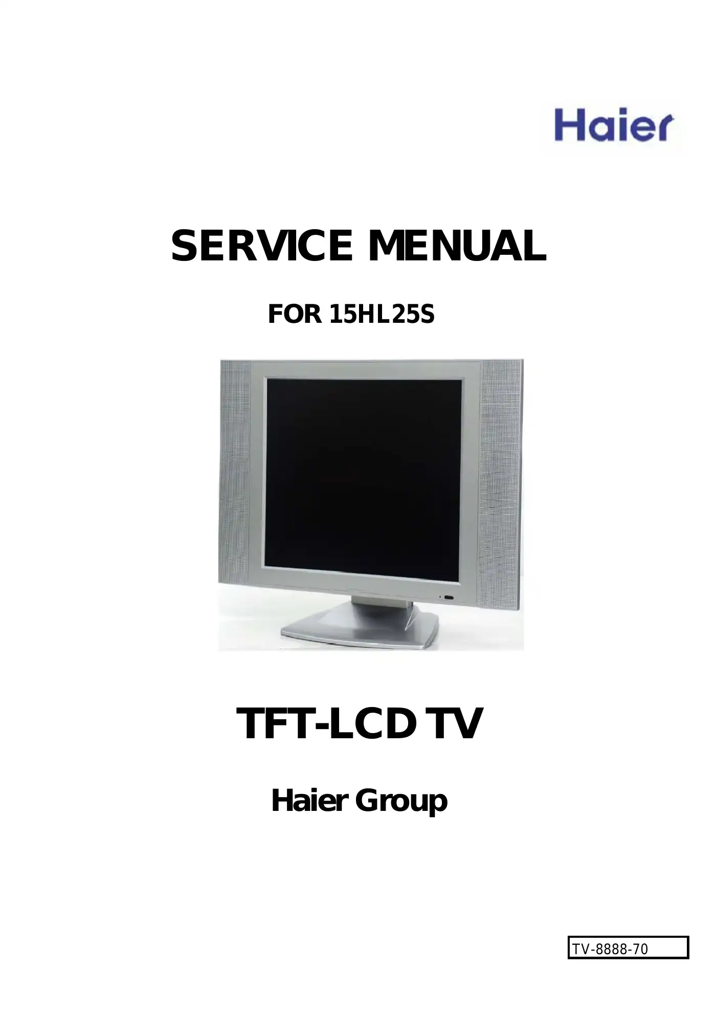 Haier 15HL25S Service Manual Manual pdf 1 page image