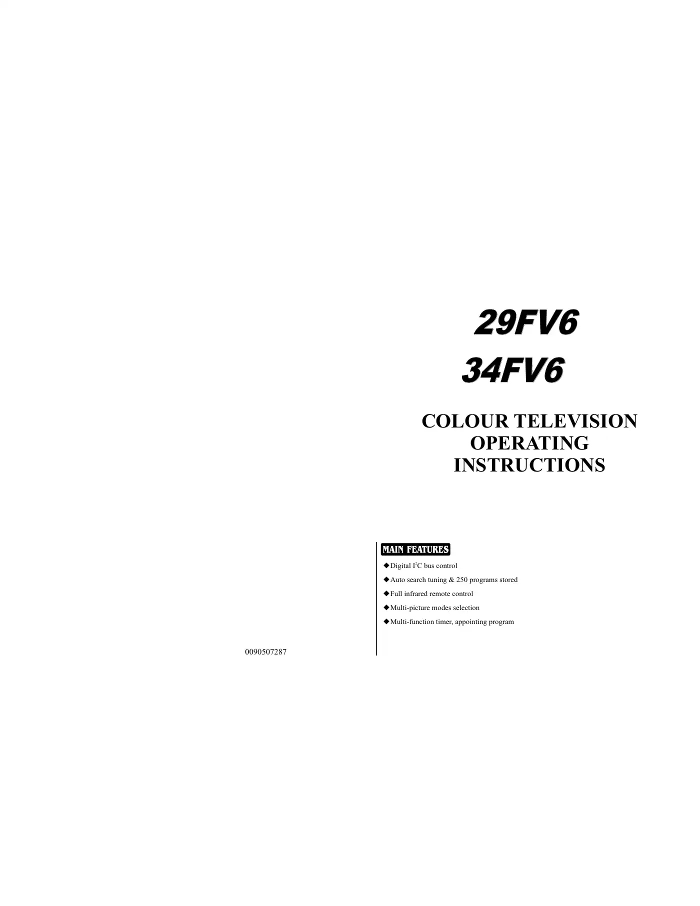 Haier 29FV6 Operating Instructions Manual Manual pdf 1 page image
