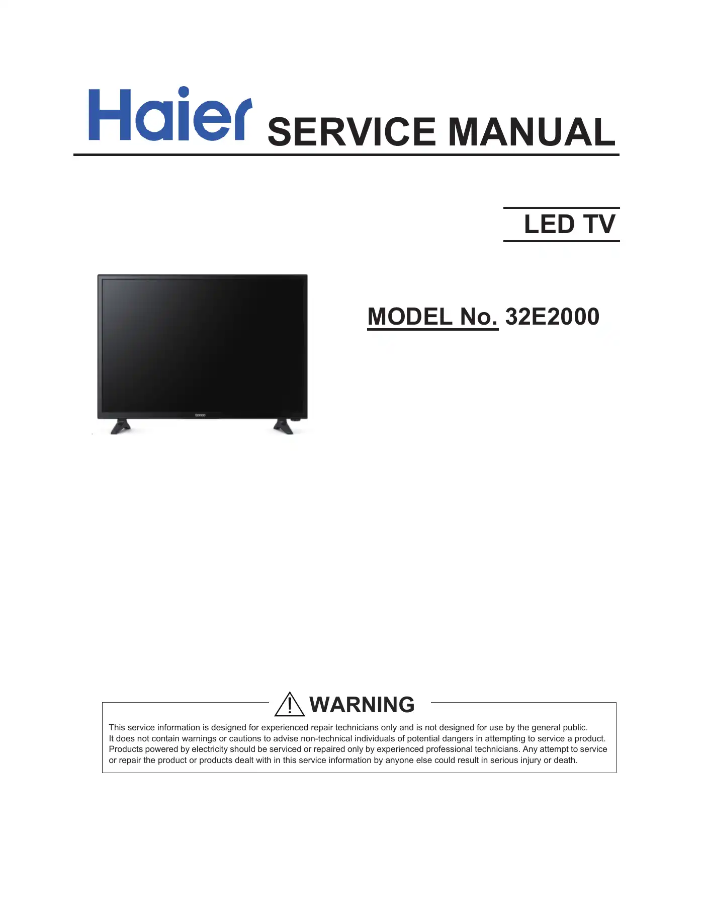 Haier 32E2000 Service Manual Manual pdf 1 page image